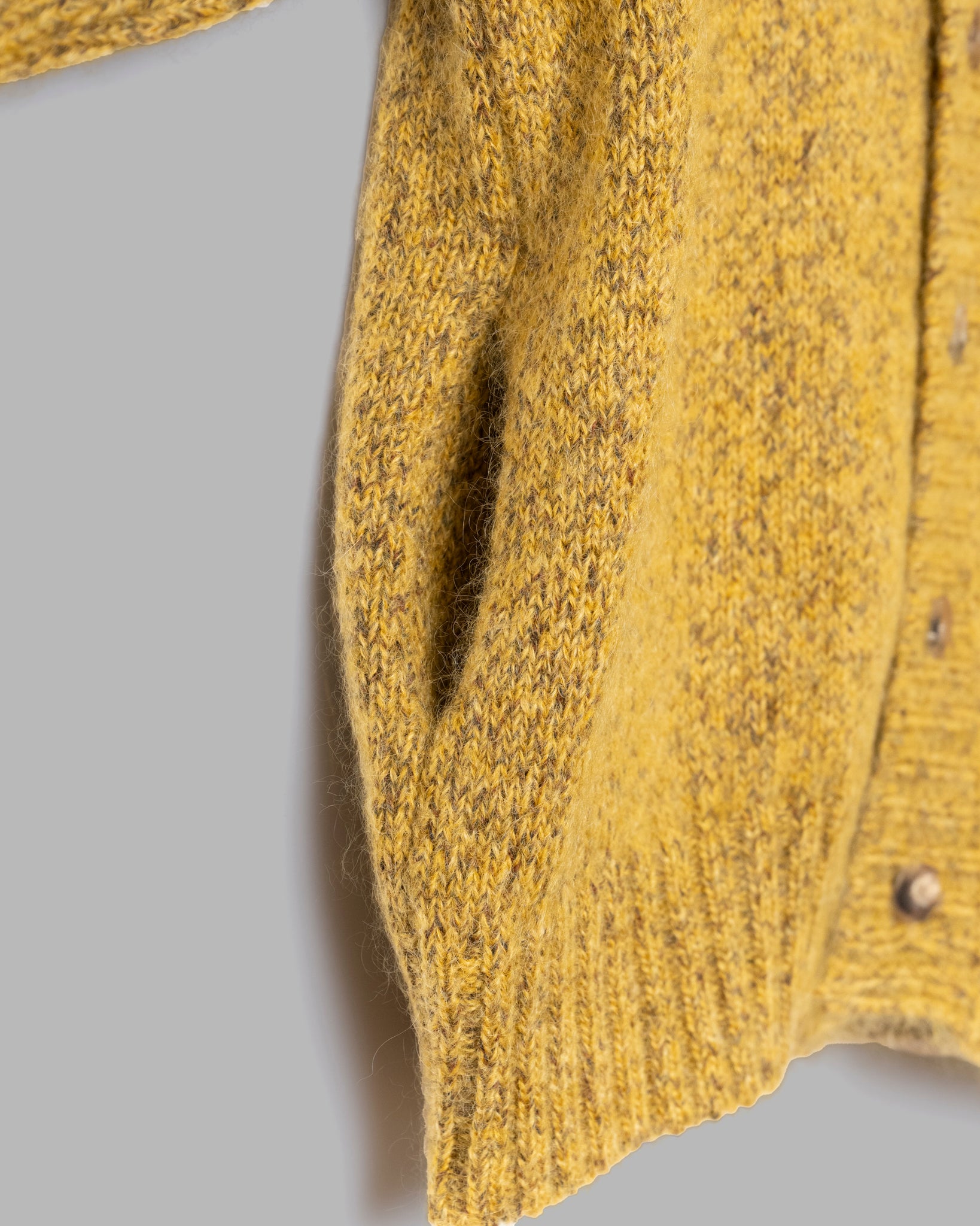 MOHAIR SILK NEP KNIT SHIRTS BLOUSON - YELLOW