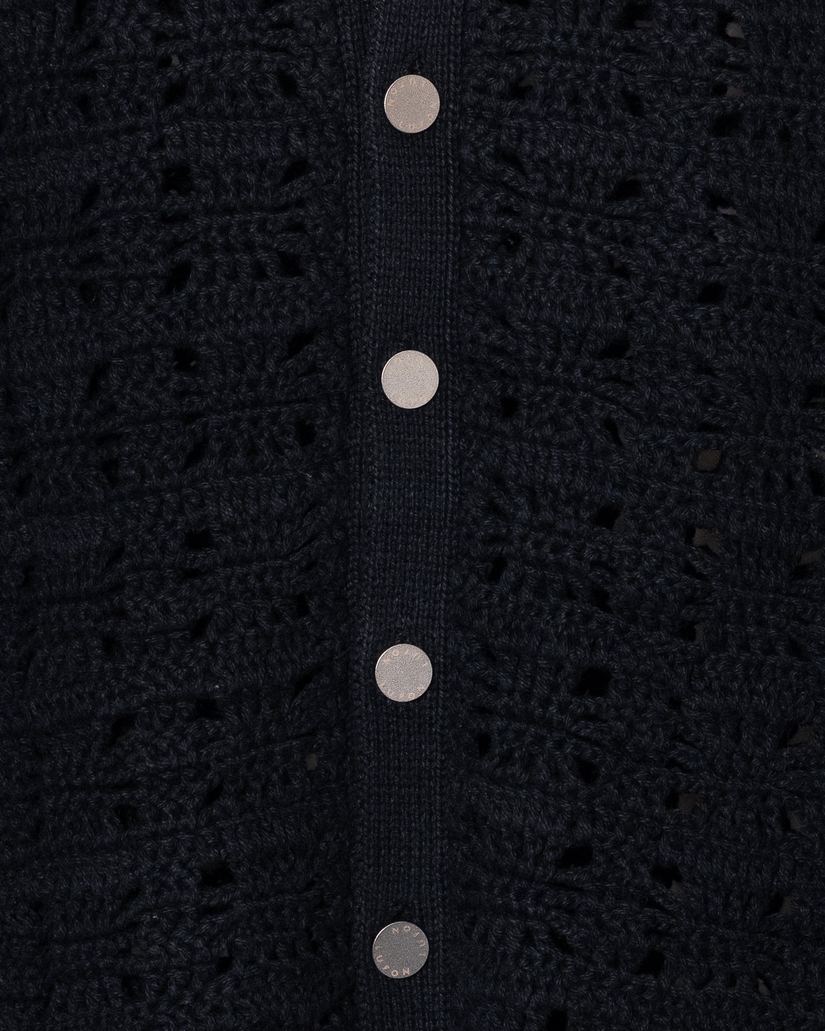 CROCHET HAND KNIT SHIRTS - BLACK