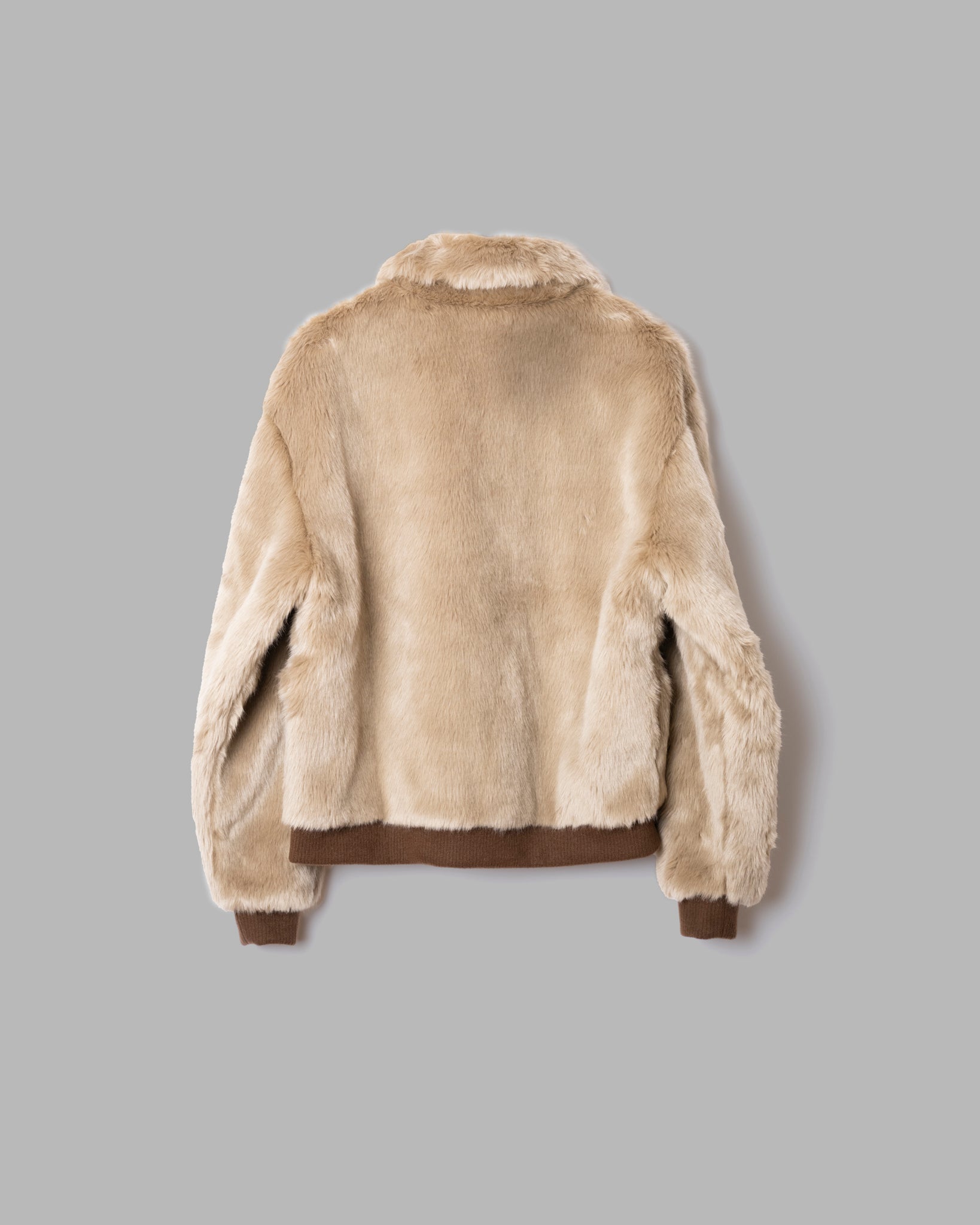 FAKE FUR JACKET - GREIGE