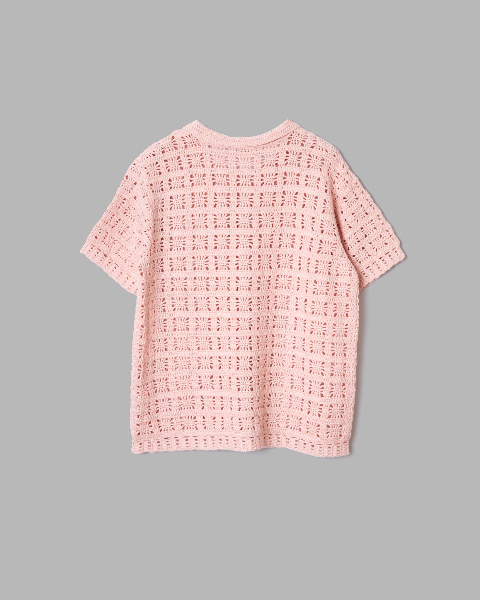 CROCHET HAND KNIT SHIRTS - PINK