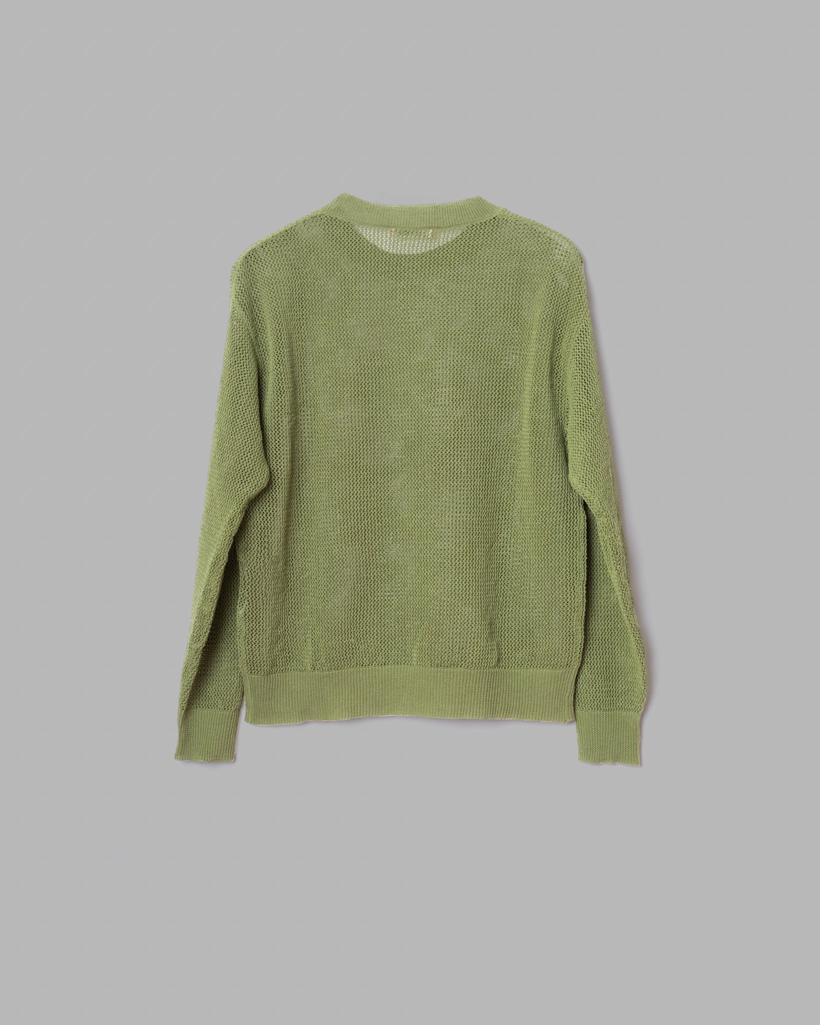 GIMA COTTON MESH KNIT PULLOVER SWEATER - GREEN