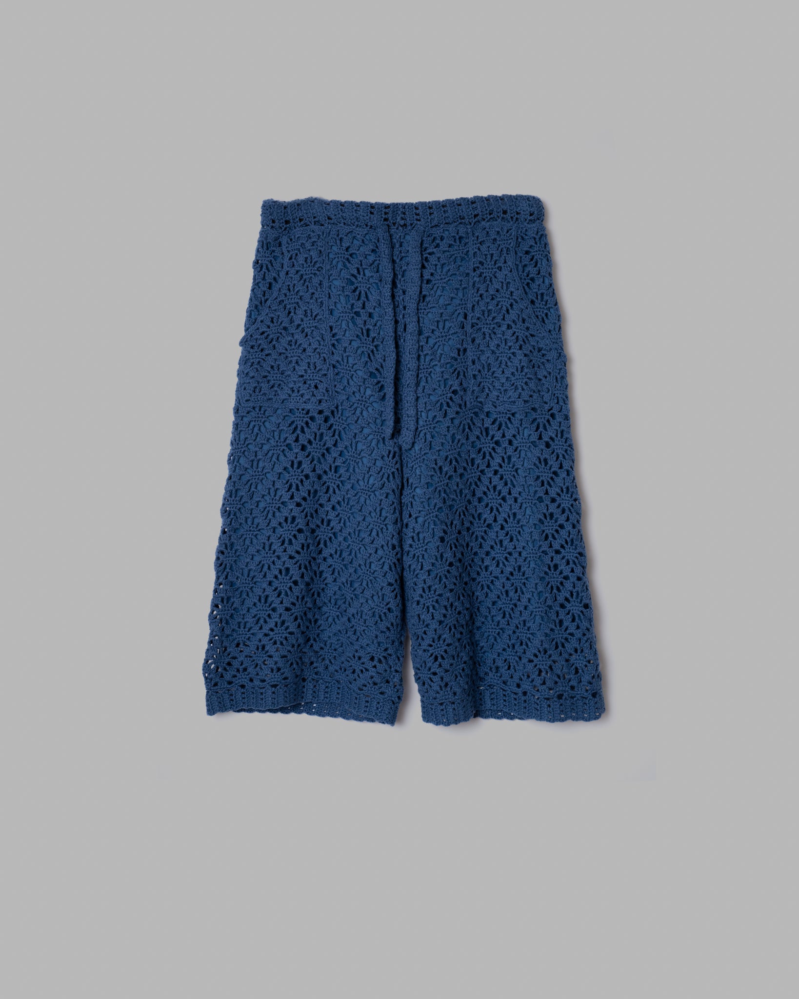 CROCHET HAND KNIT SHORT PANTS - DEEP BLUE