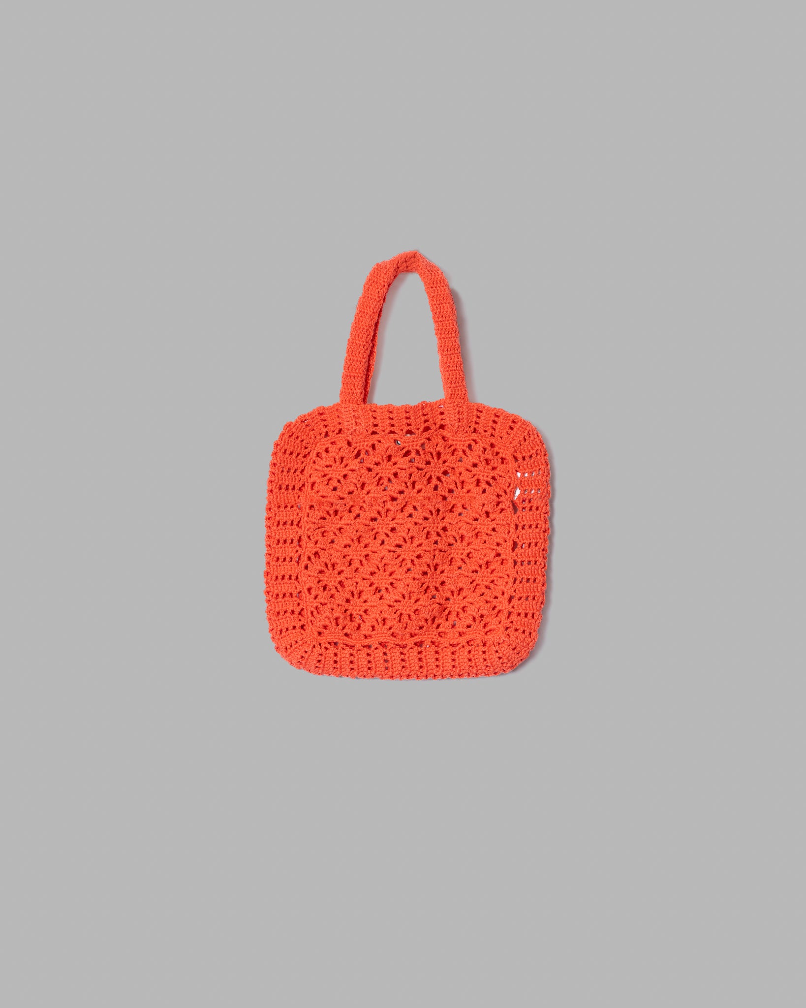 Crochet Hand Knit Tote Bag Coral - Main Image