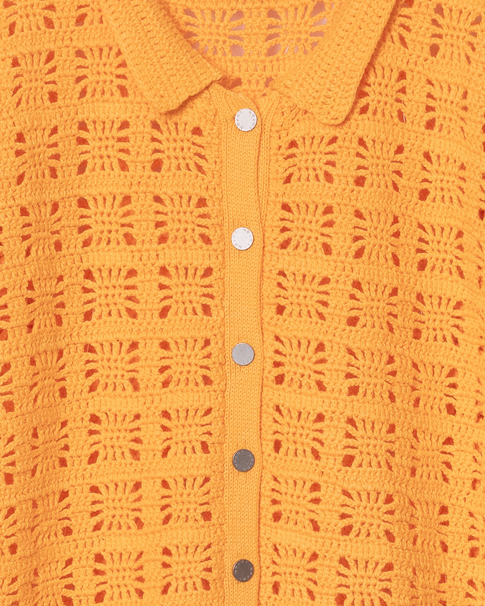 CROCHET HAND KNIT MAXI ONE-PIECE - ORANGE