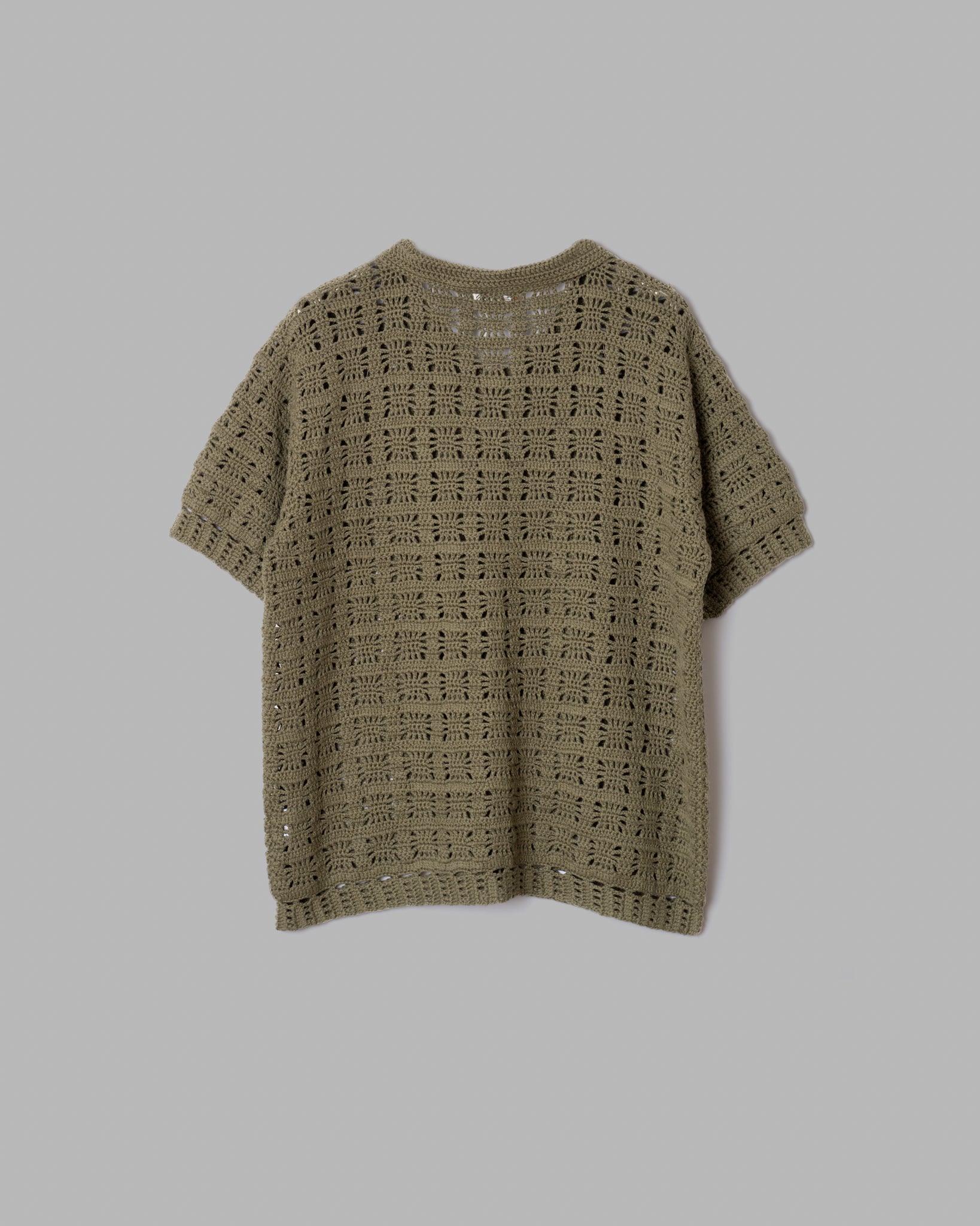CROCHET HAND KNIT SHIRTS - KHAKI