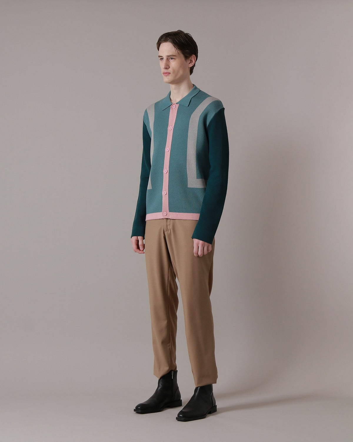 KNIT SHIRTS JACKET - GREEN