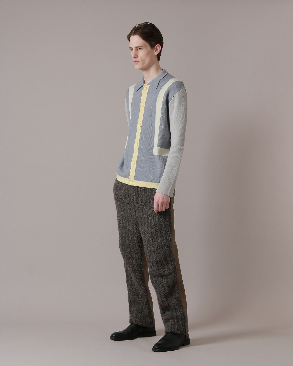 KNIT SHIRTS JACKET - GREY