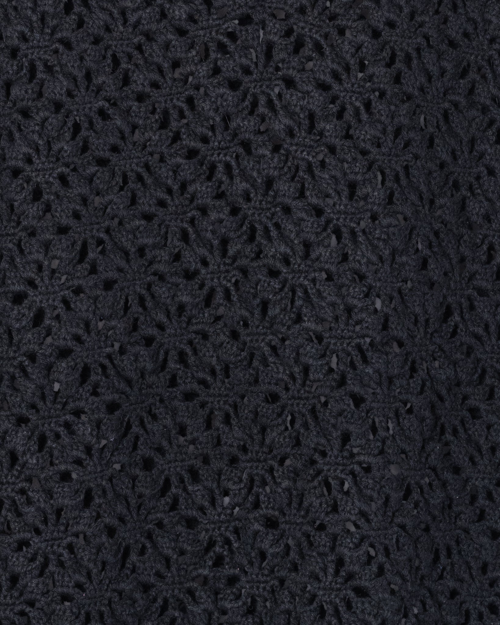 Crochet Hand Knit Vest --Black