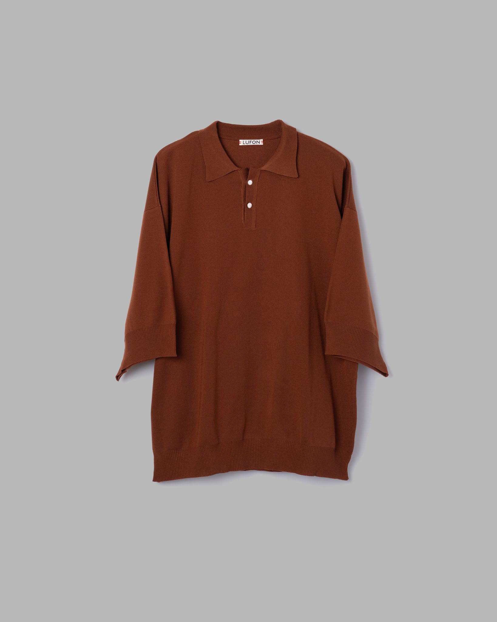 MILANO RIB POLO SHIRTS - BROWN