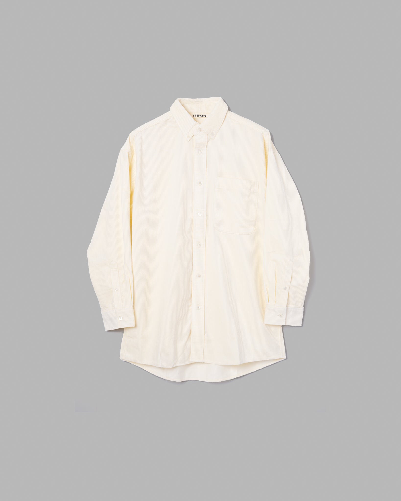 RAYON CORDUROY OVER SIZE BD SHIRTS - ECRU