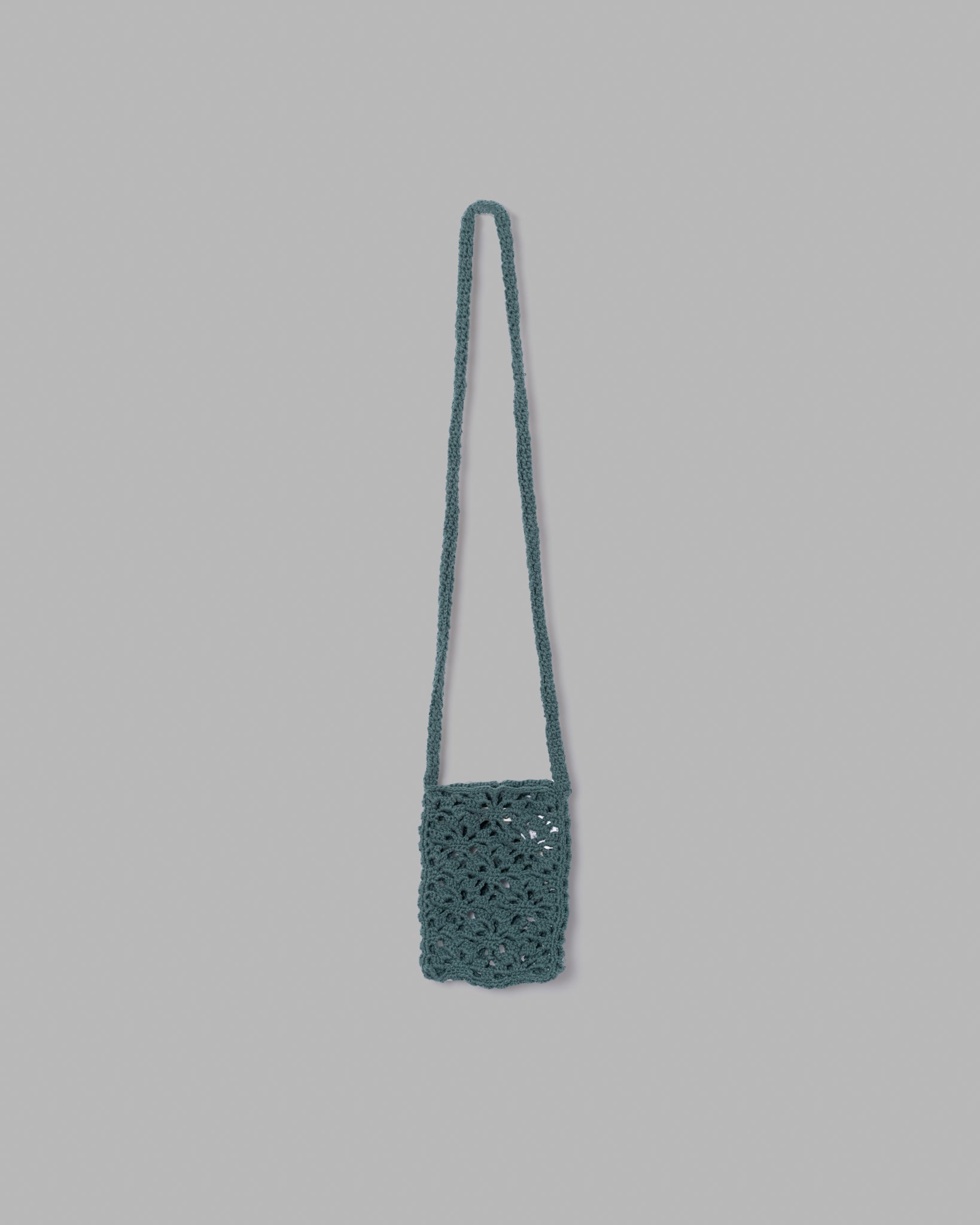 CROCHET HAND KNIT MINI BAG - GREEN