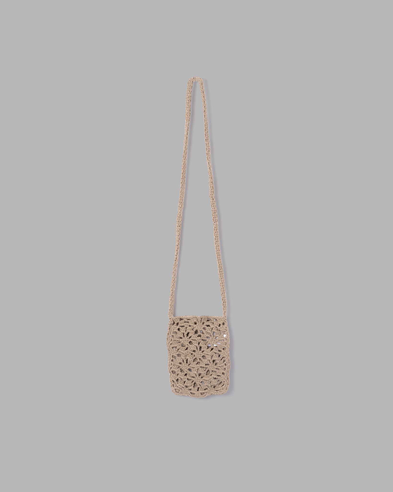 Crochet Hand Knit Mini Bag --MOCHA