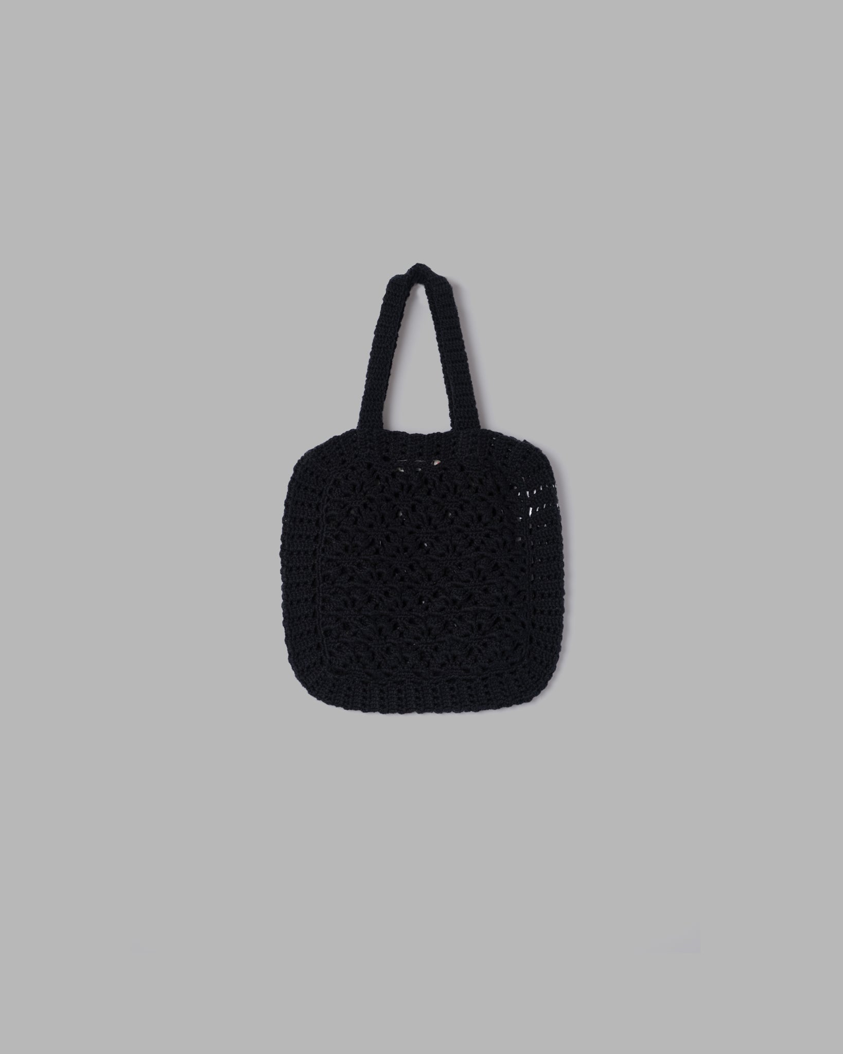 Bolsa de punto de punto de crochet a mano -Black