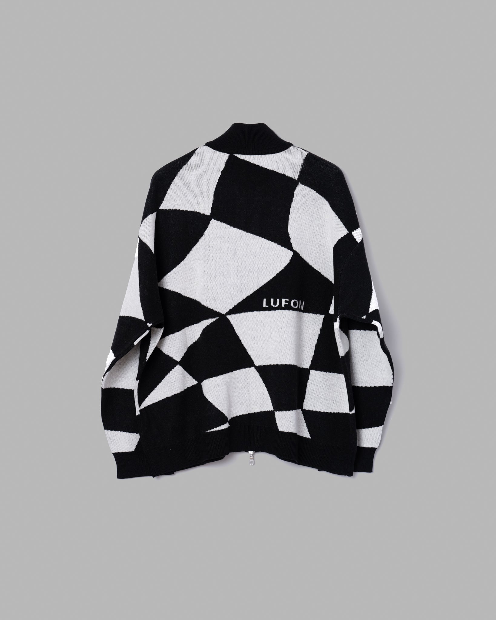 DISTORTED CHECKER FLAG DRIVERS KNIT - BLACK