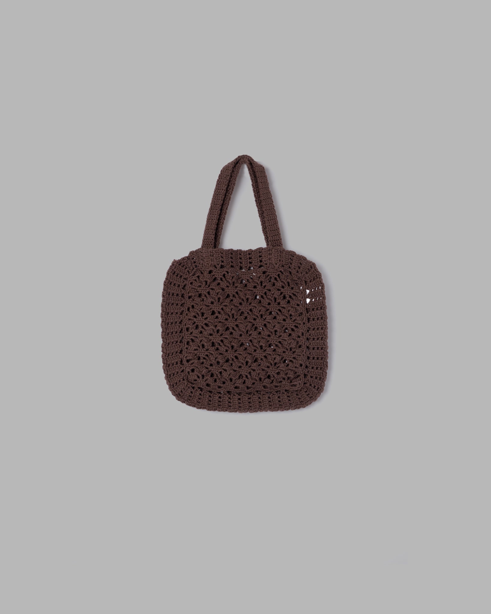 Crochet Hand Knit Tote Bag --Coffee