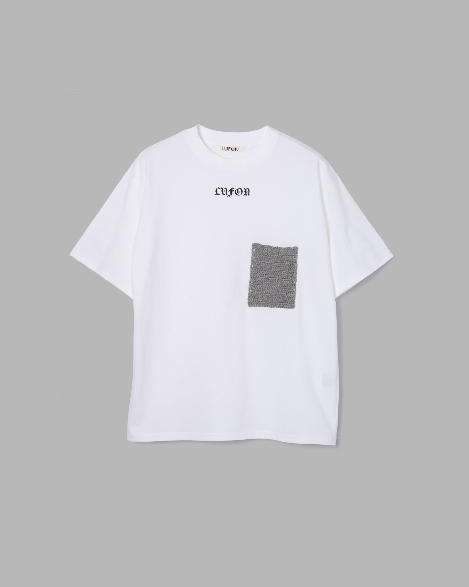 Knit Pocket T-Shirts-WHITE