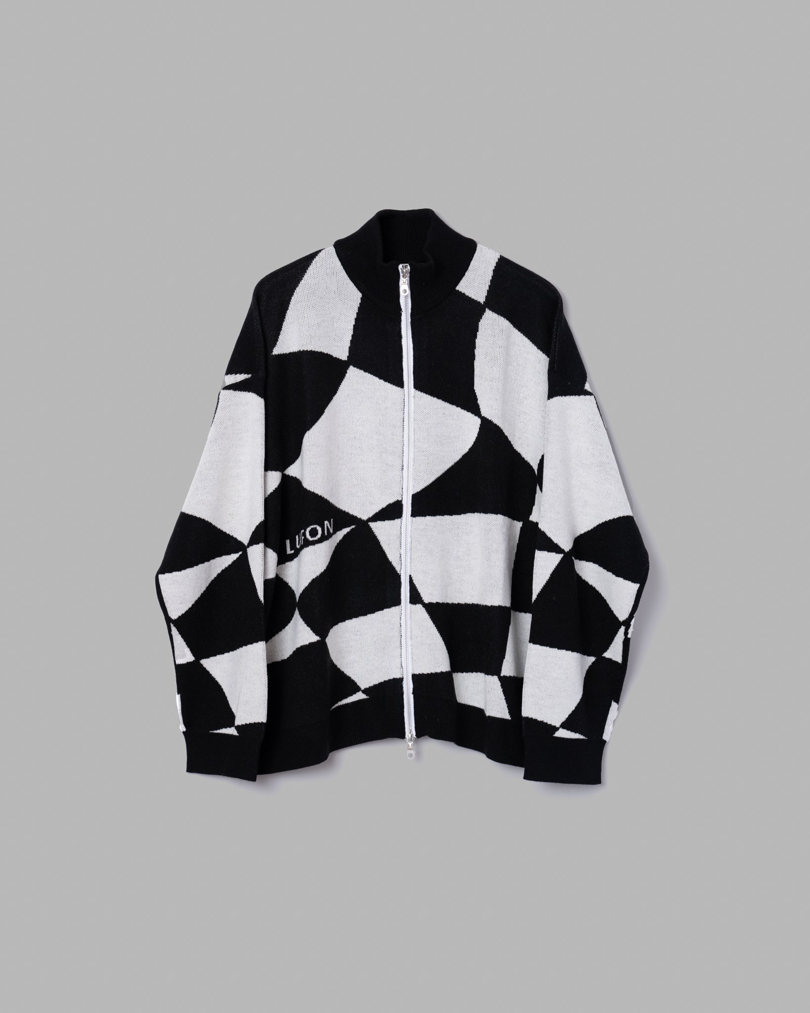 DISTORTED CHECKER FLAG DRIVERS KNIT - BLACK