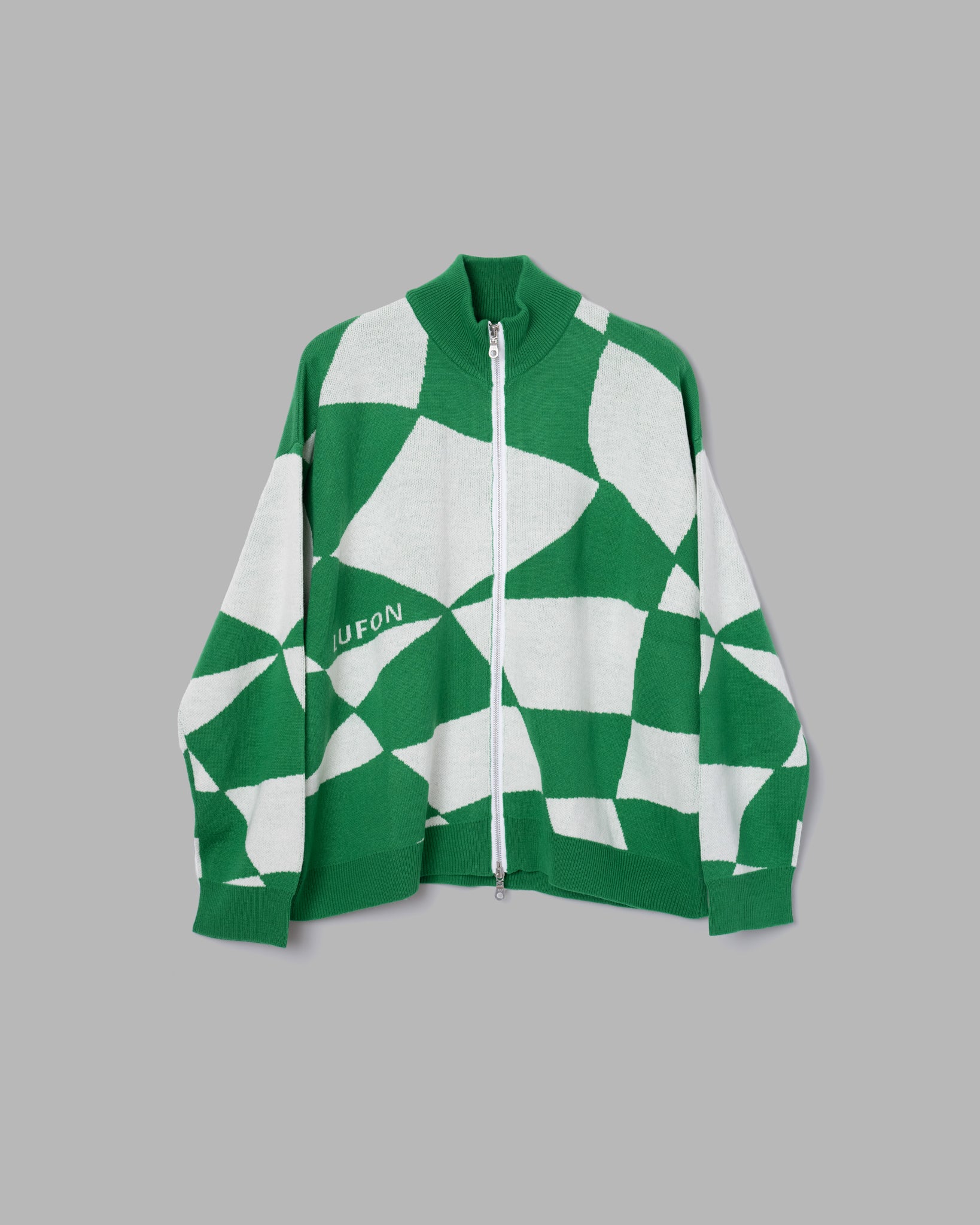 Distorted Checker Flag Drivers Knit -Green
