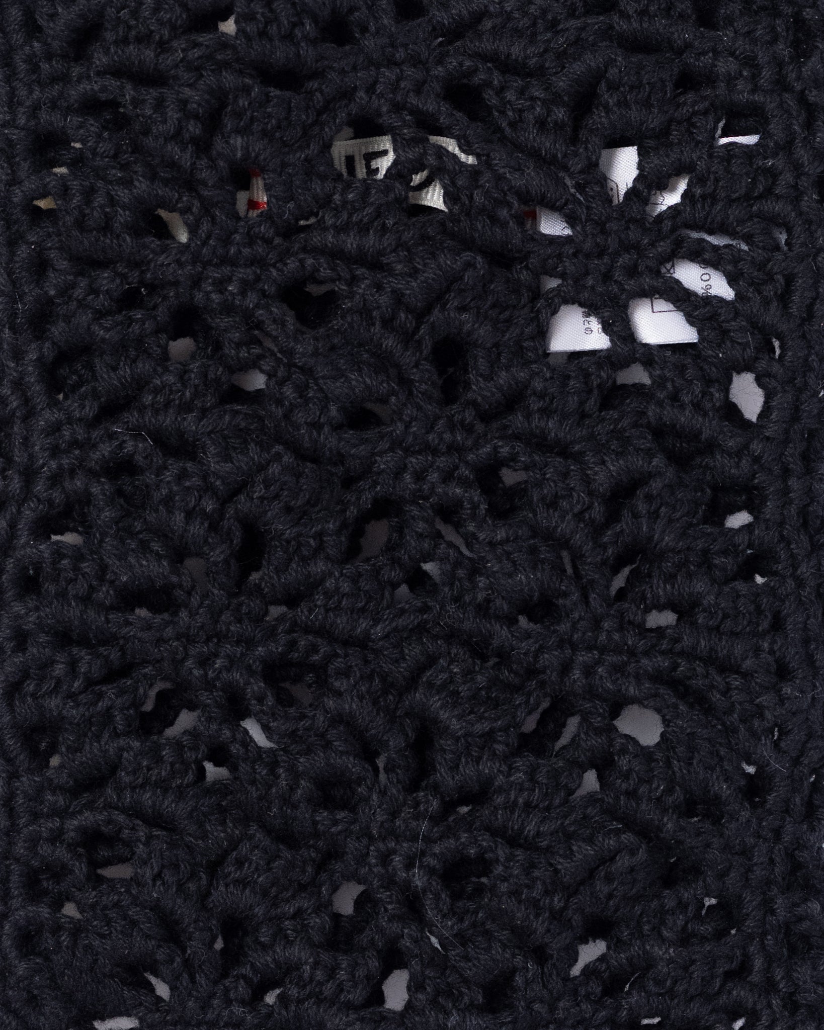 Mini bolso de punto de tejido de crochet -Black