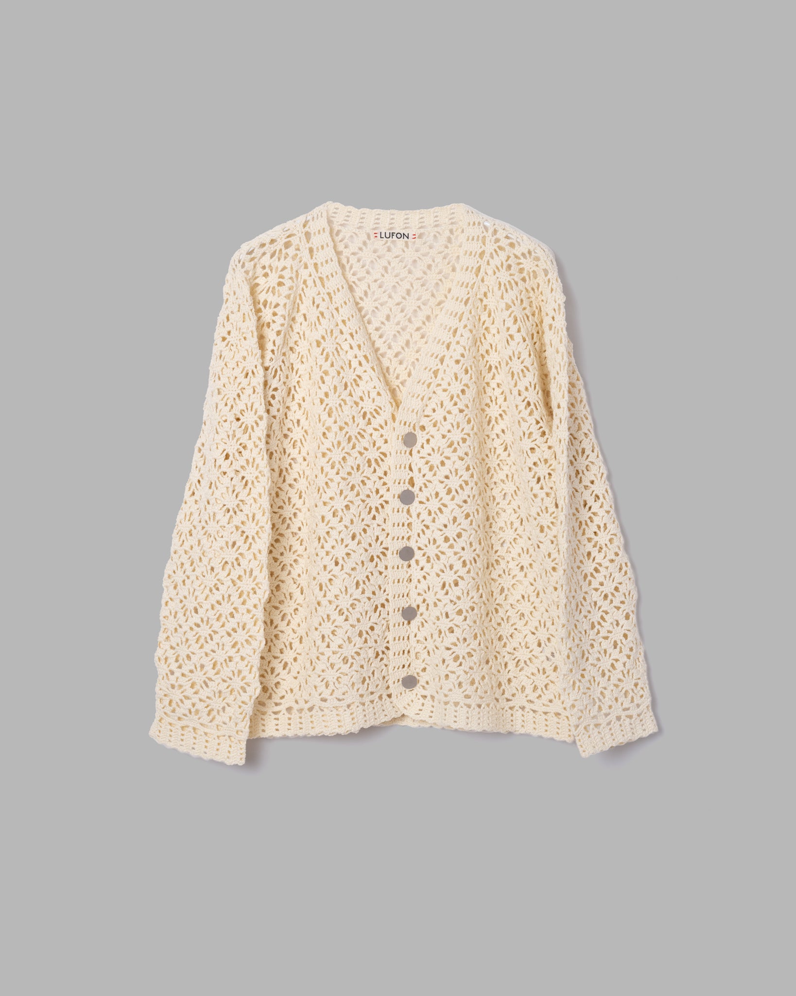 [Reservation Sales] Crochet Hand Knit Cardigan -Off White