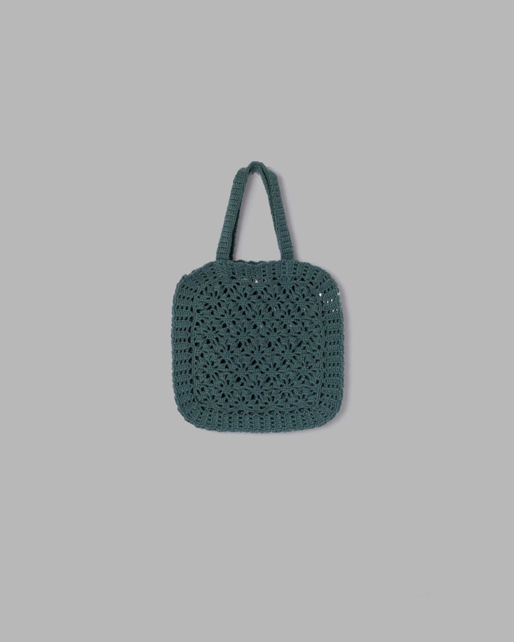 Crochet Hand Knit Tote Bag -Green