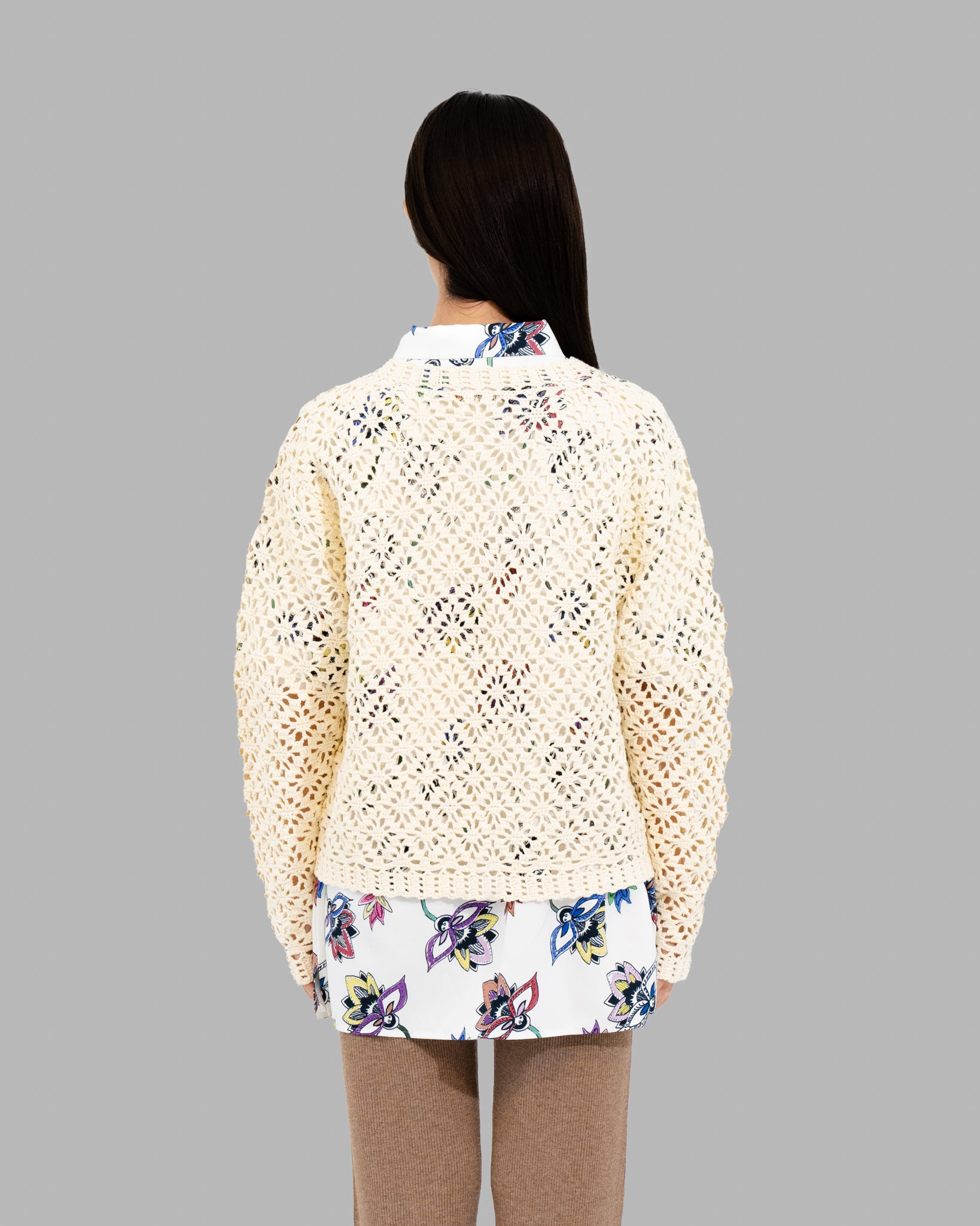 [予約販売]CROCHET HAND KNIT CARDIGAN - OFF WHITE