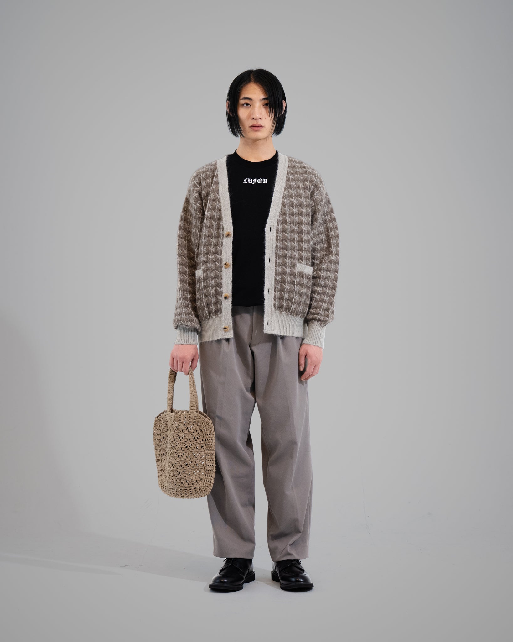 Crochet Hand Knit Tote Bag --MOCHA