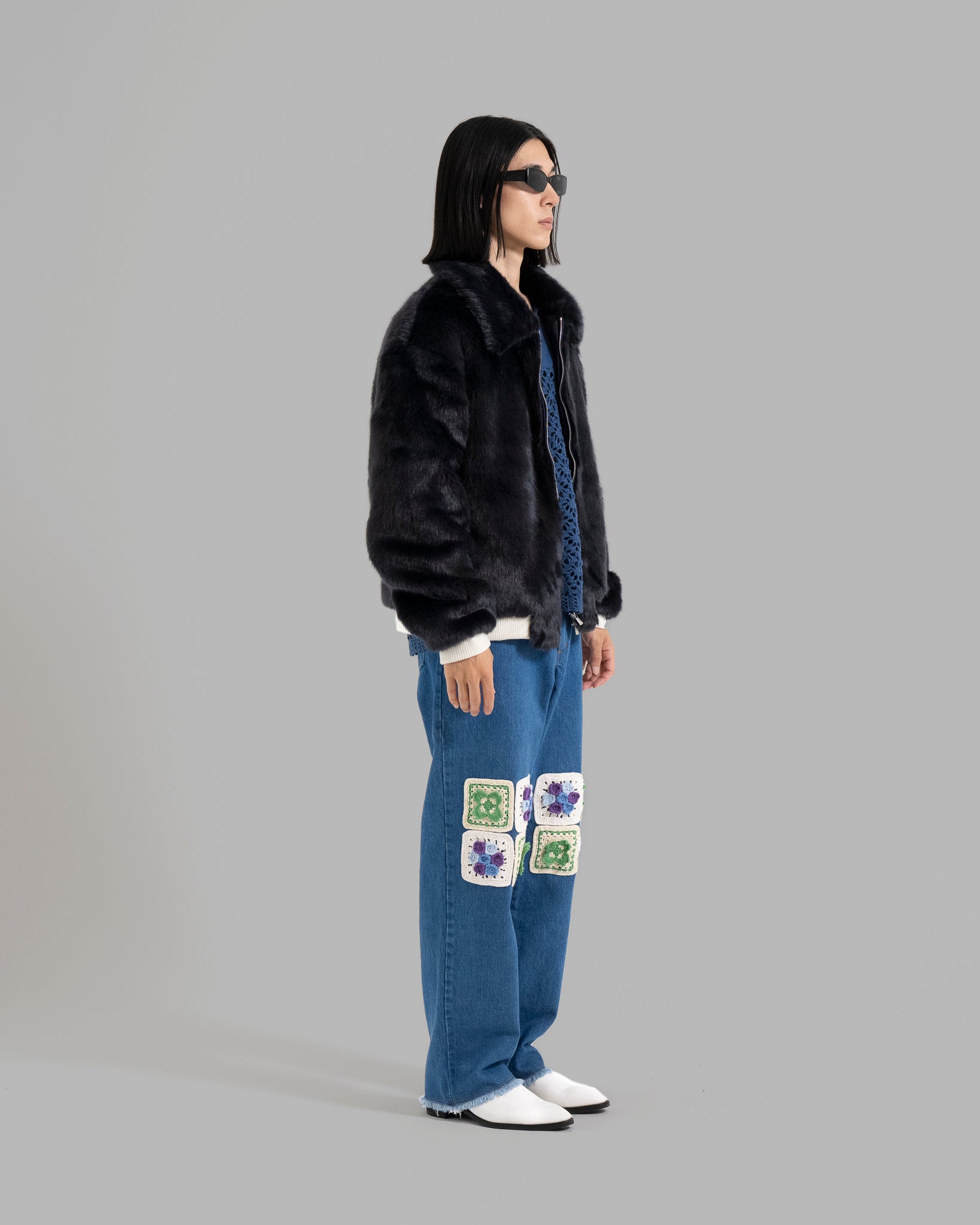 FAKE FUR JACKET - DARK NAVY