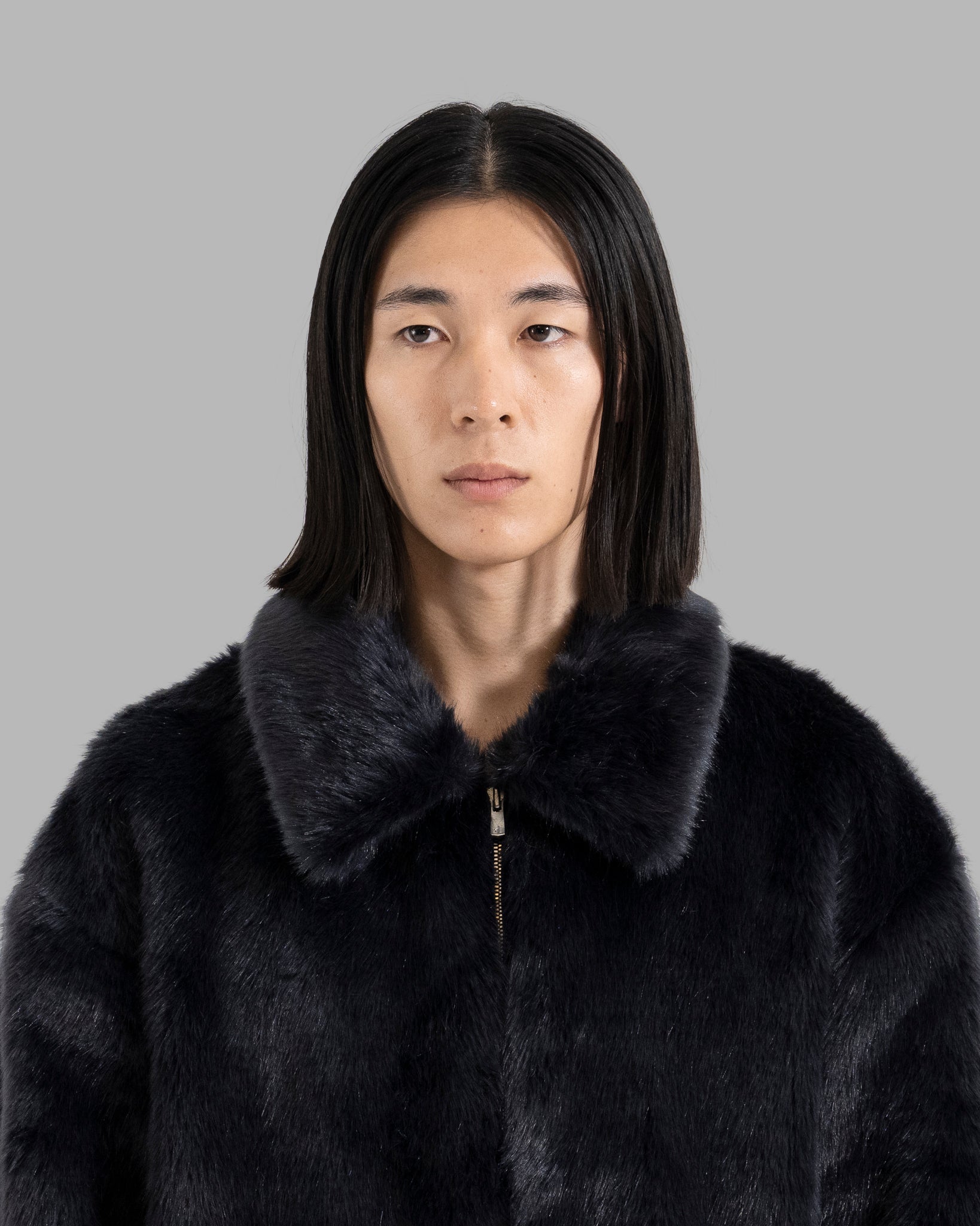 FAKE FUR JACKET - DARK NAVY