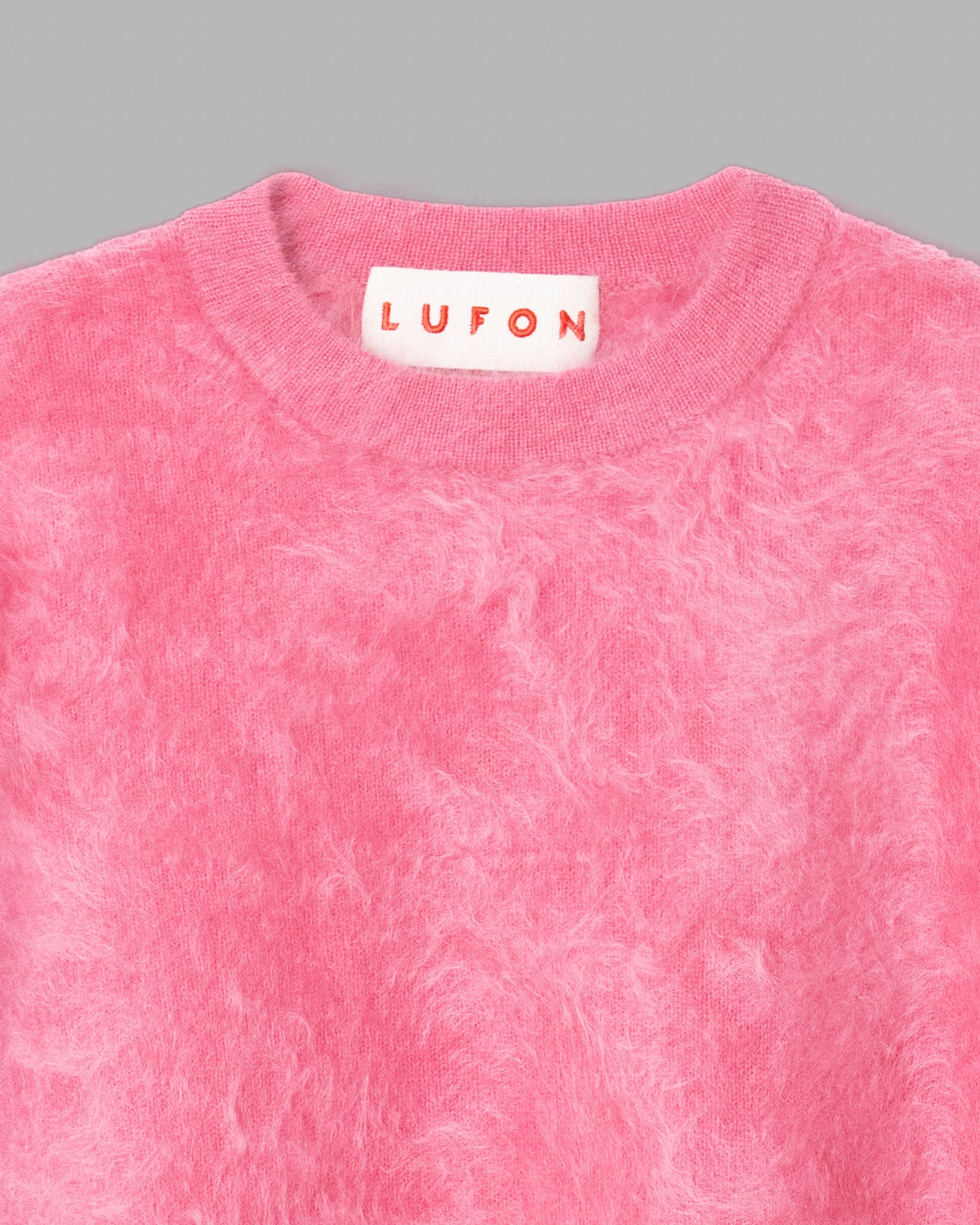 FUR CASHMERE CREWNECK KNIT - PINK