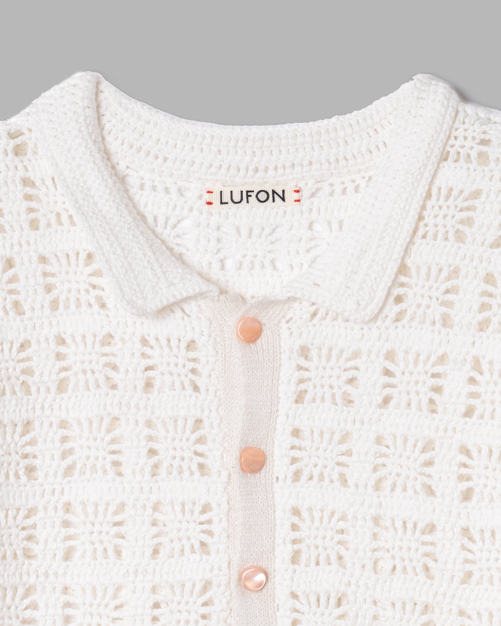 CROCHET HAND KNIT SHIRTS - WHITE