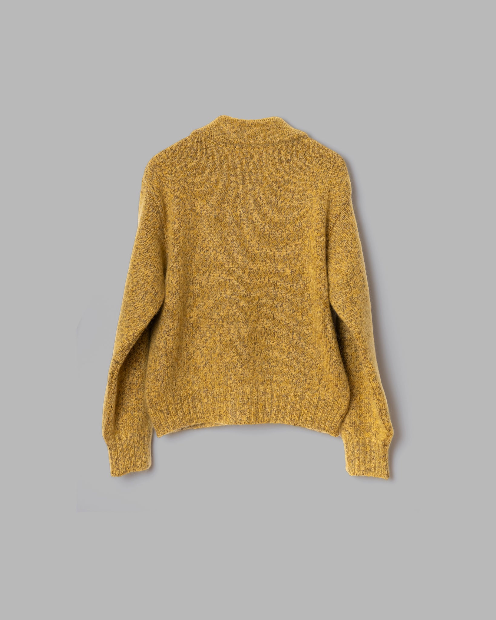Mohair Silk Nep Knit Shirts Blouson --Yellow