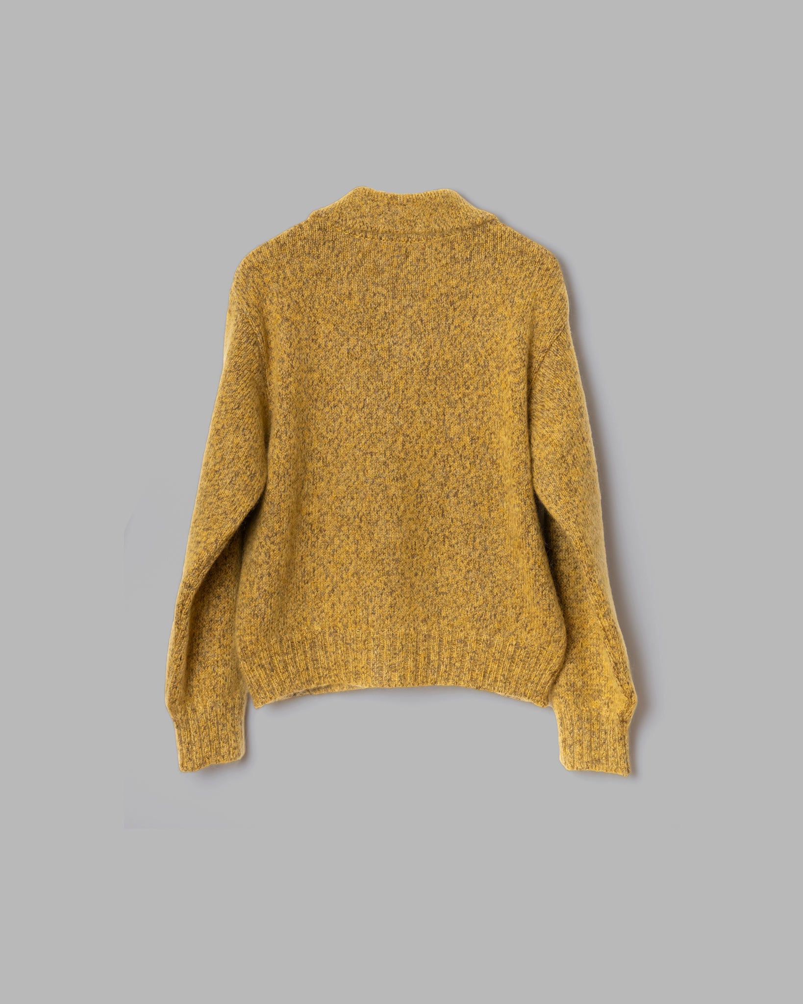 MOHAIR SILK NEP KNIT SHIRTS BLOUSON - YELLOW