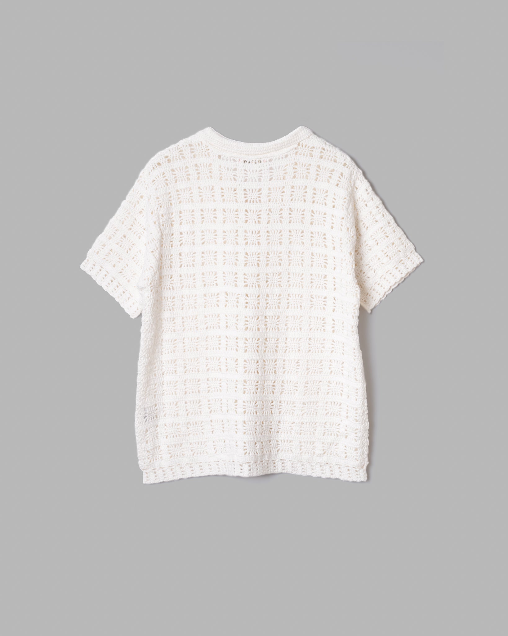 CROCHET HAND KNIT SHIRTS - WHITE