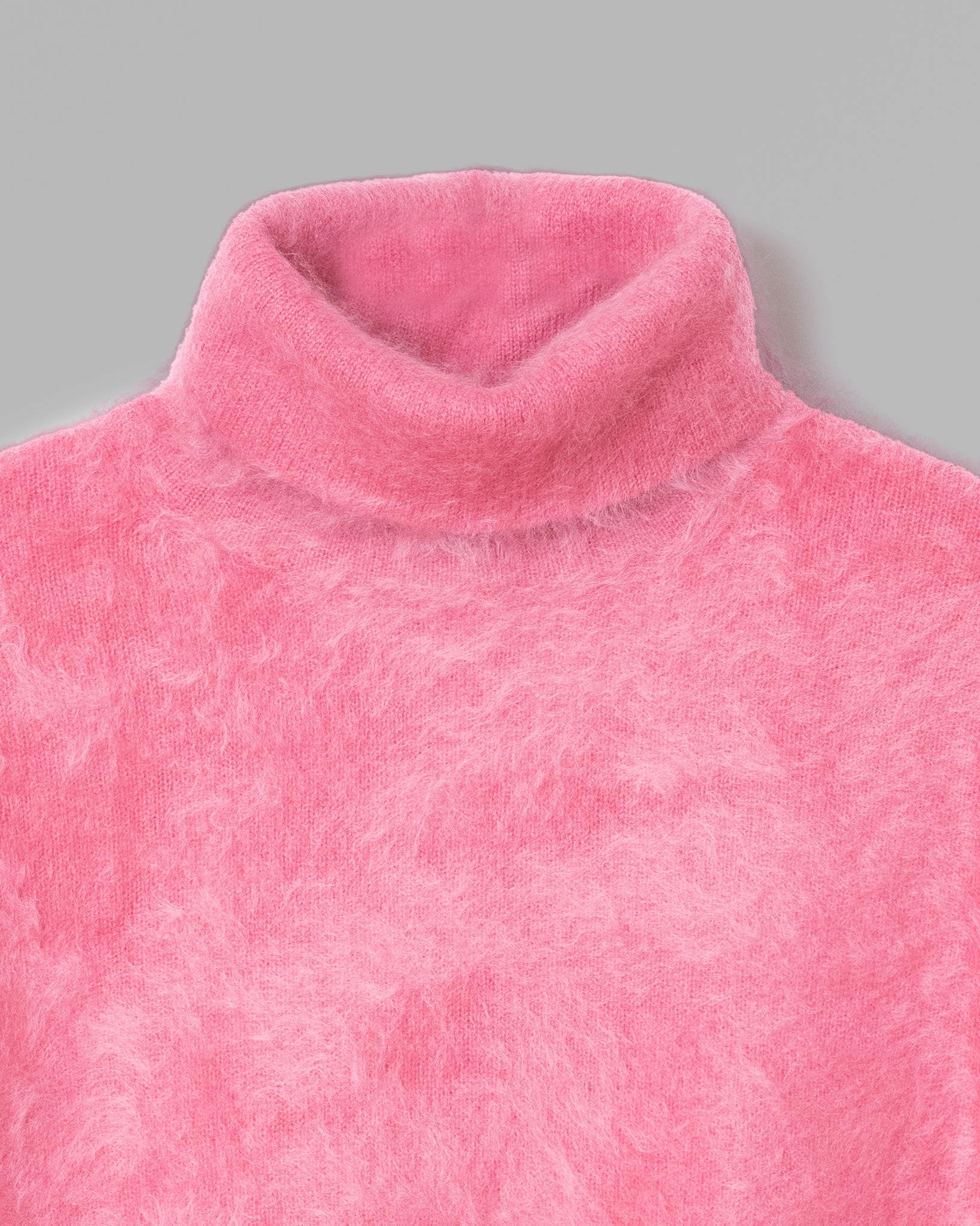 FUR CASHMERE TURTLE NECK KNIT -PINK