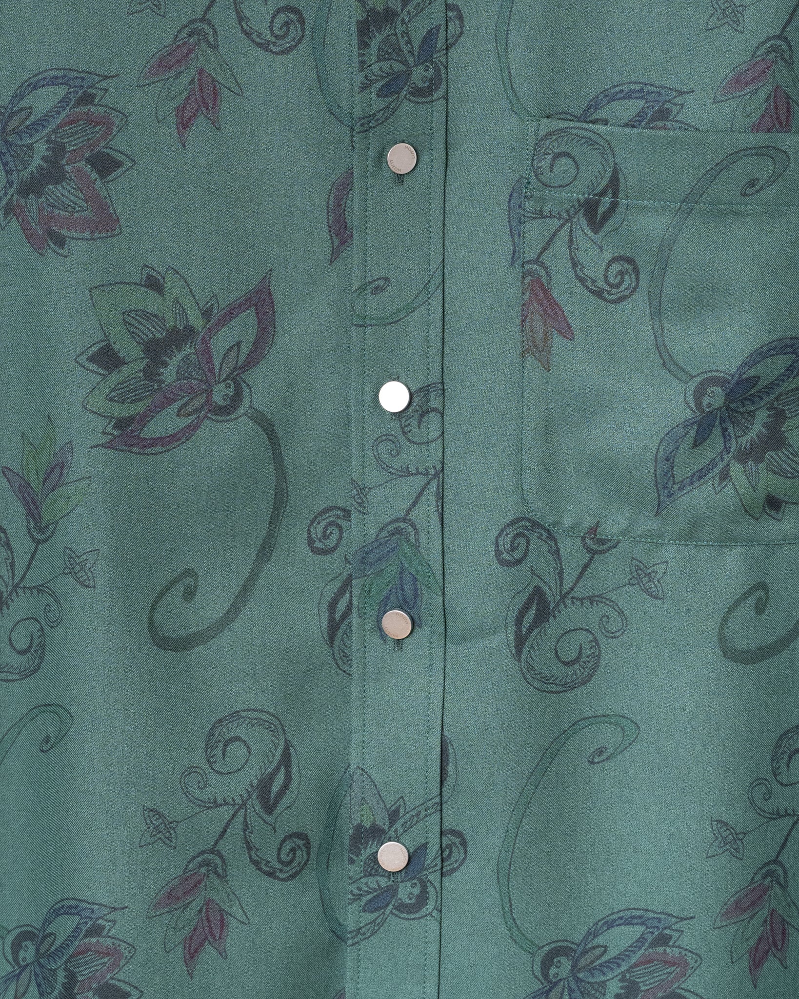 HAND-PAINTED BOTANICAL PRINT B.D. SHIRTS - GREEN