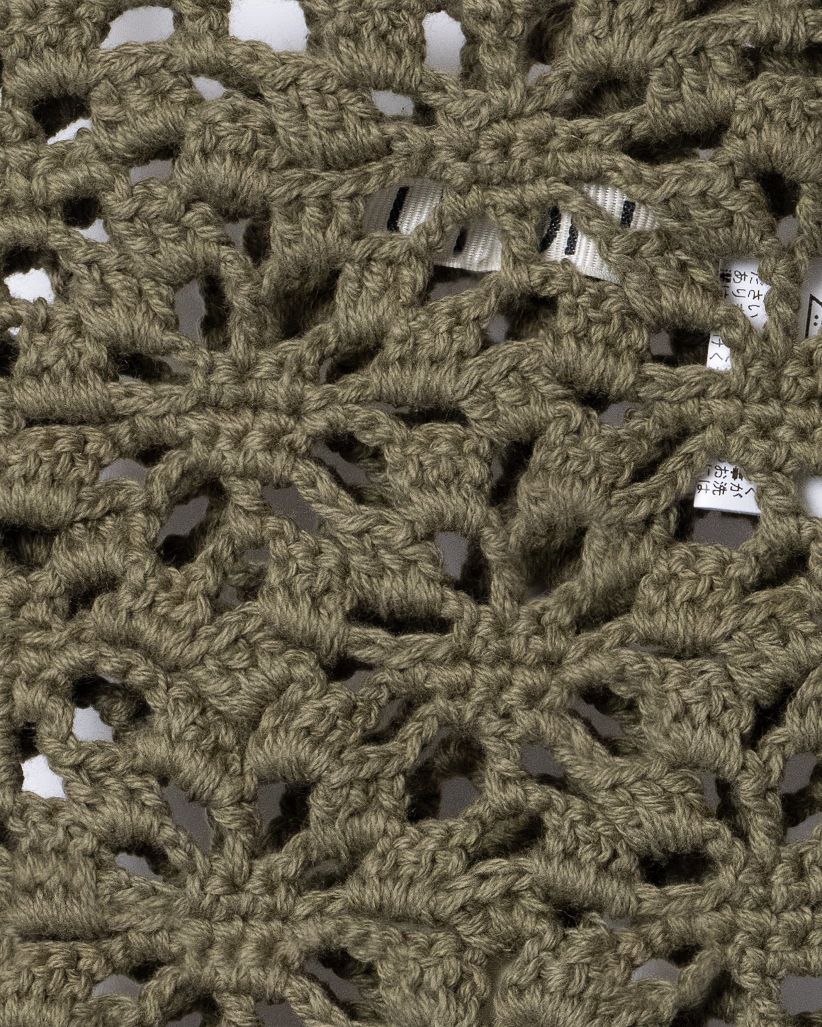 CROCHET HAND KNIT MINI BAG - KHAKI