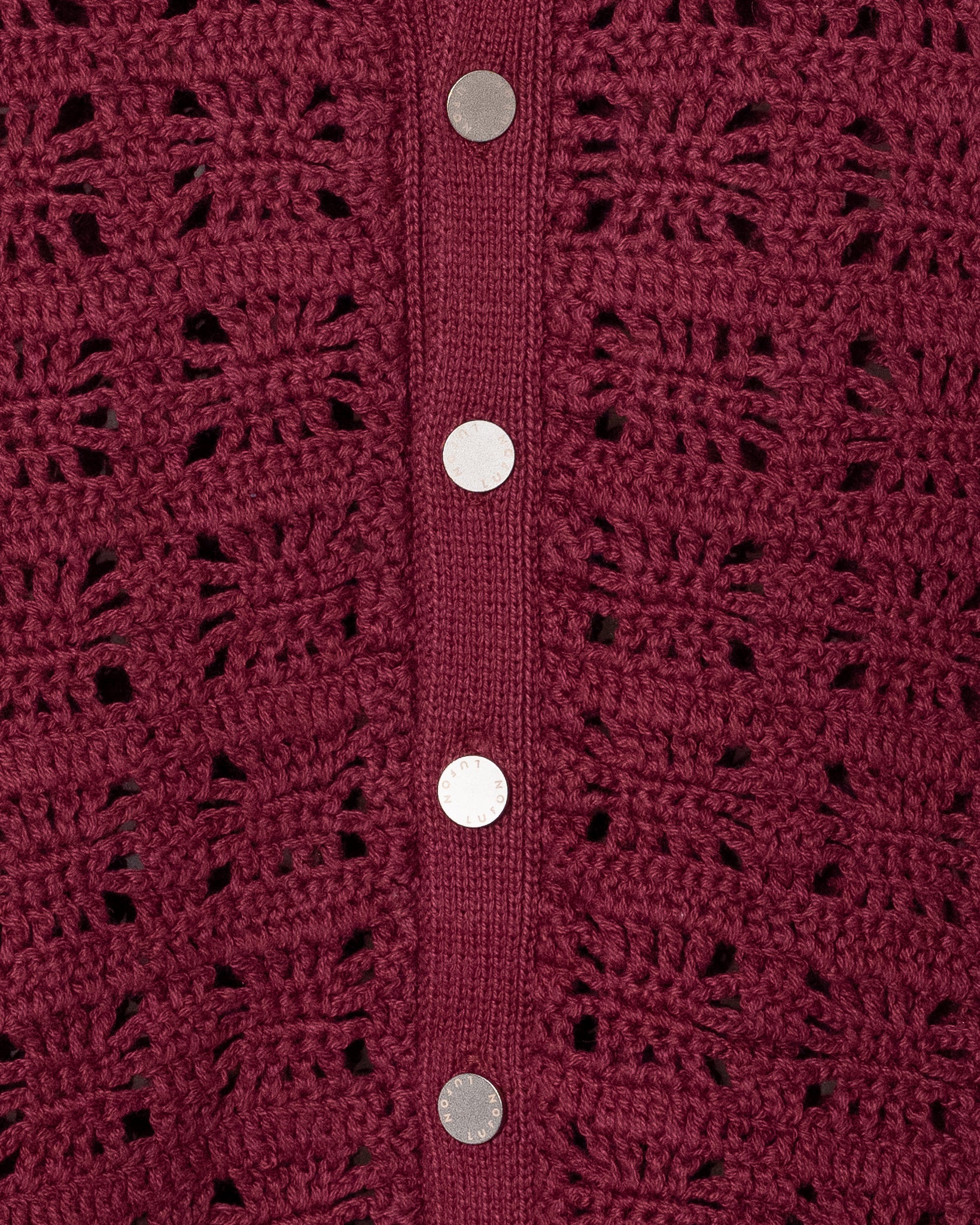 CROCHET HAND KNIT SHIRTS - WINE RED