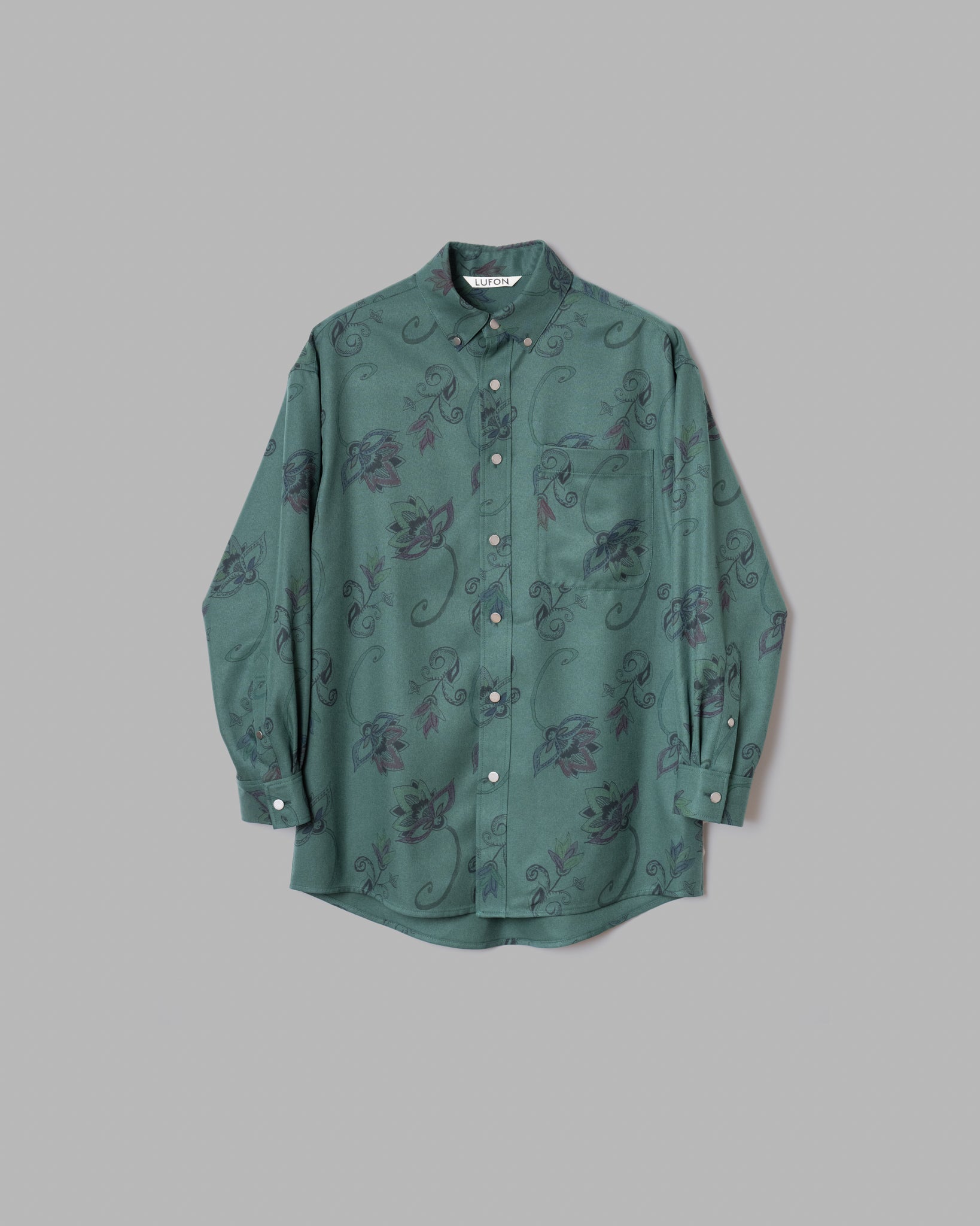 HAND-PAINTED BOTANICAL PRINT B.D. SHIRTS - GREEN