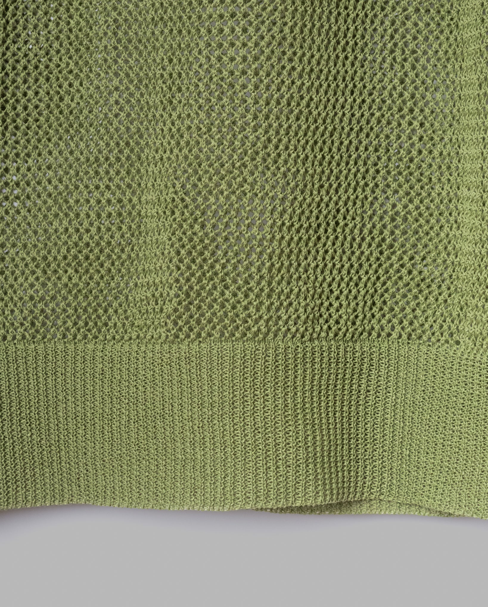 GIMA COTTON MESH KNIT PULLOVER SWEATER - GREEN