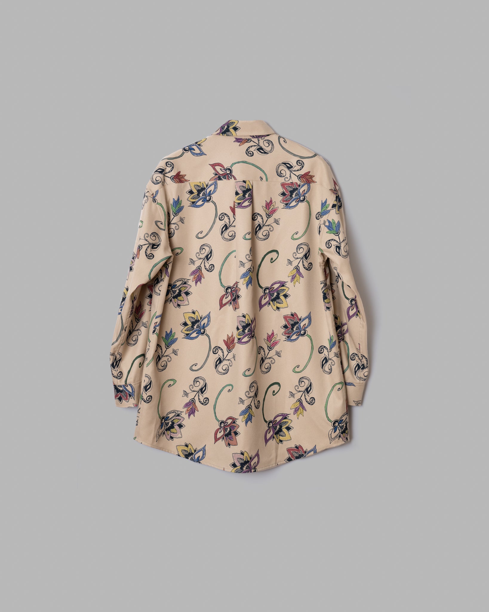 HAND-PAINTED BOTANICAL PRINT B.D. SHIRTS - BEIGE