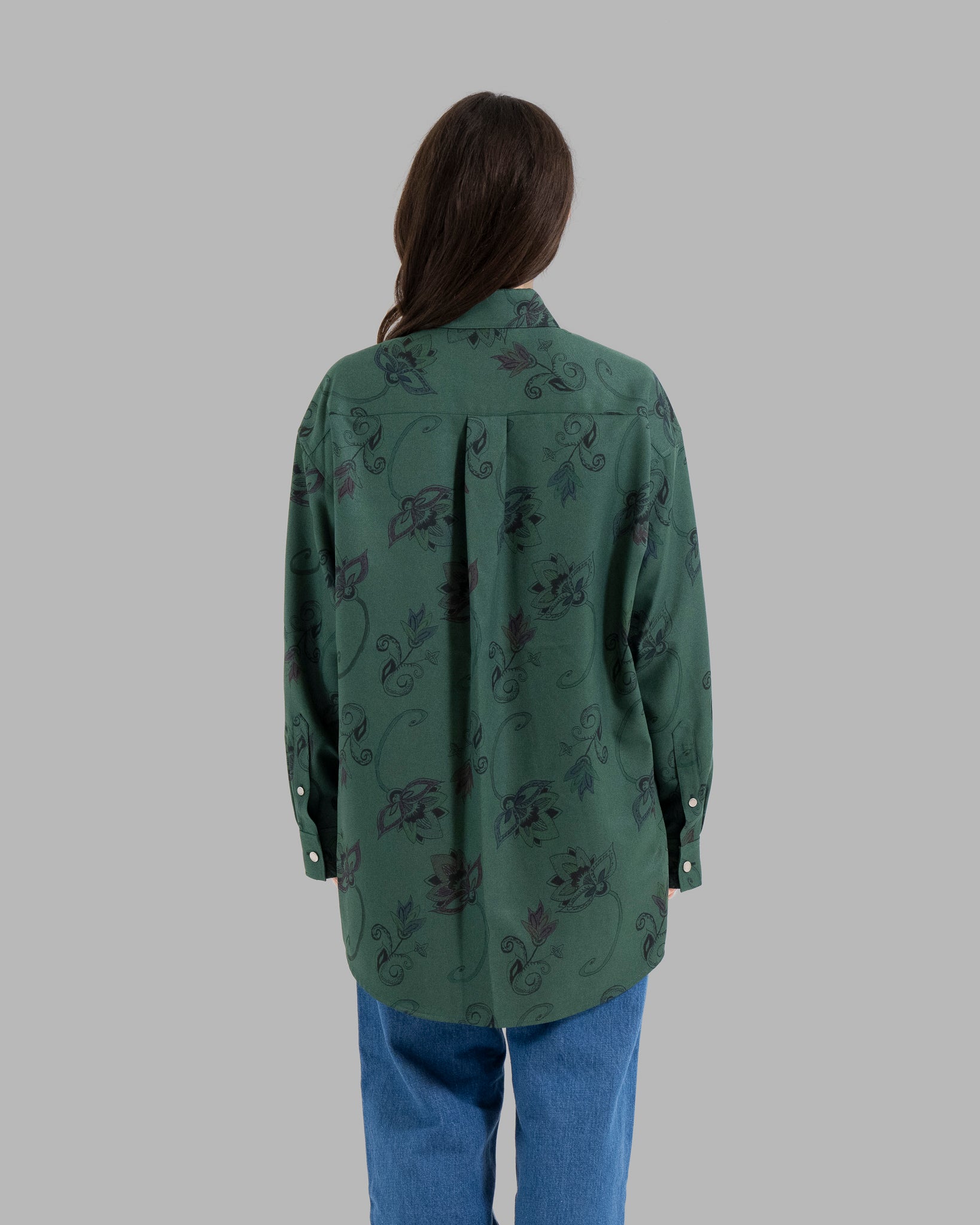 HAND-PAINTED BOTANICAL PRINT B.D. SHIRTS - GREEN