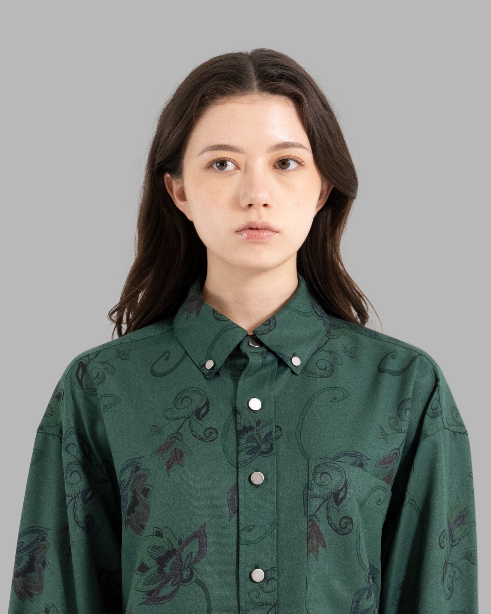 HAND-PAINTED BOTANICAL PRINT B.D. SHIRTS - GREEN