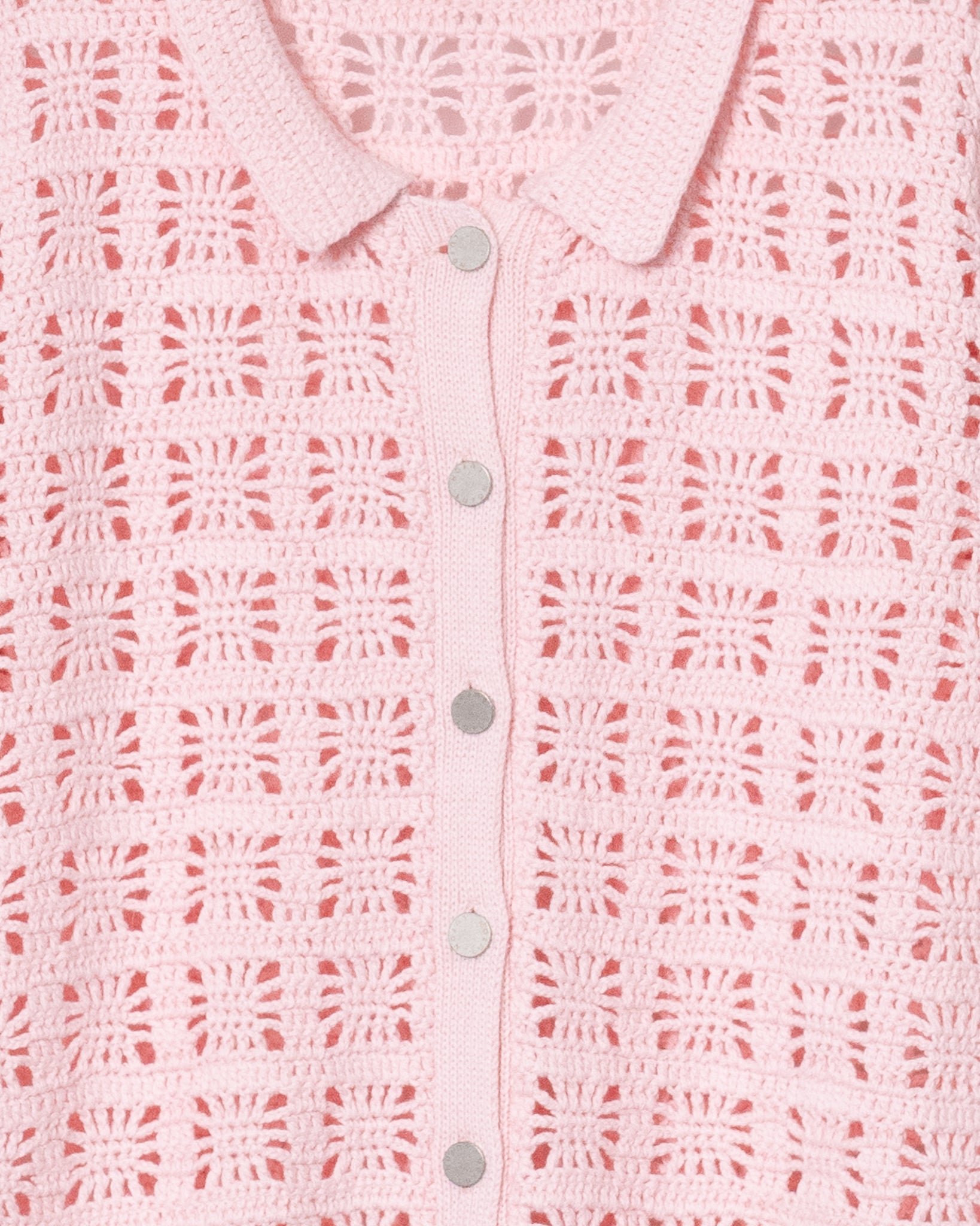 Crochet Hand Knit Maxi ONE -PIECE -Pale Pink