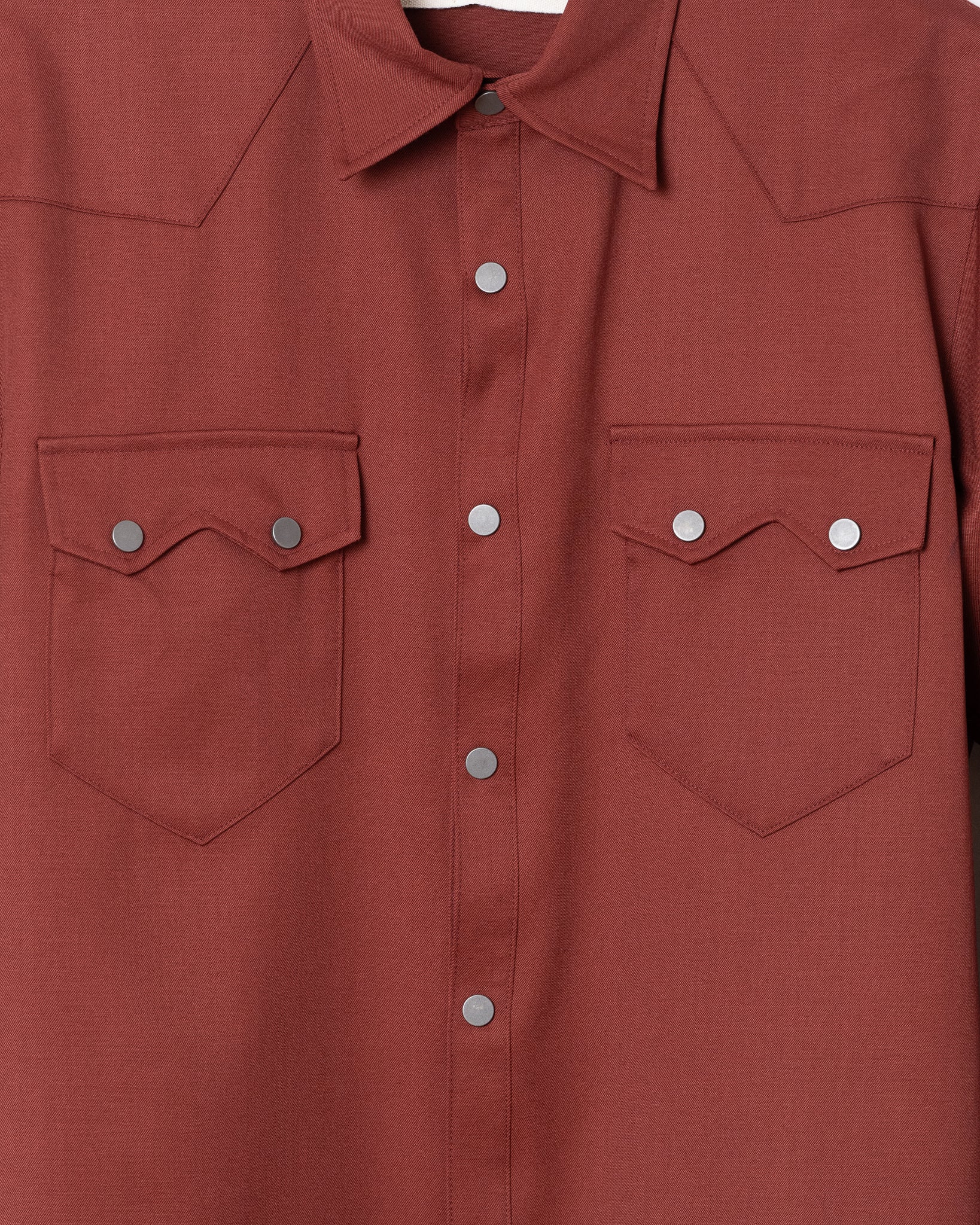 WASHABLE WOOL WESTERN SHIRTS - WINE RED