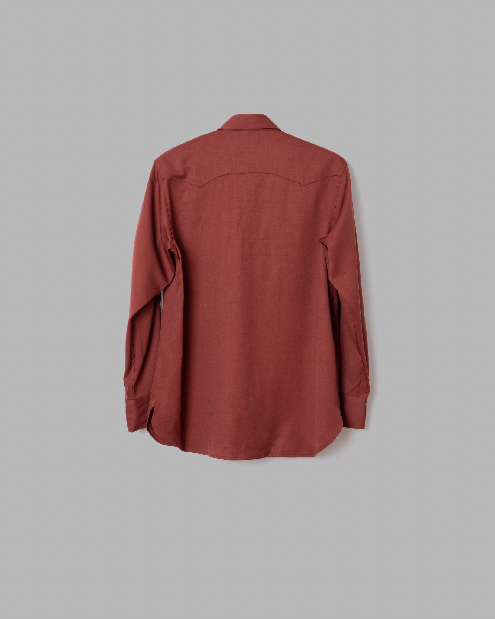 WASHABLE WOOL WESTERN SHIRTS - WINE RED