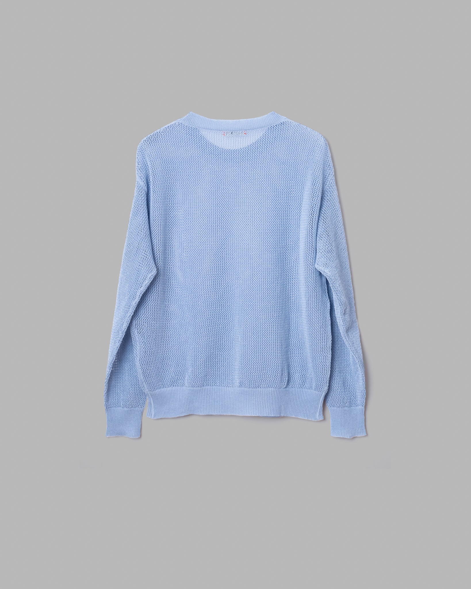 GIMA COTTON MESH KNIT PULLOVER SWEATER - SMOKE BLUE