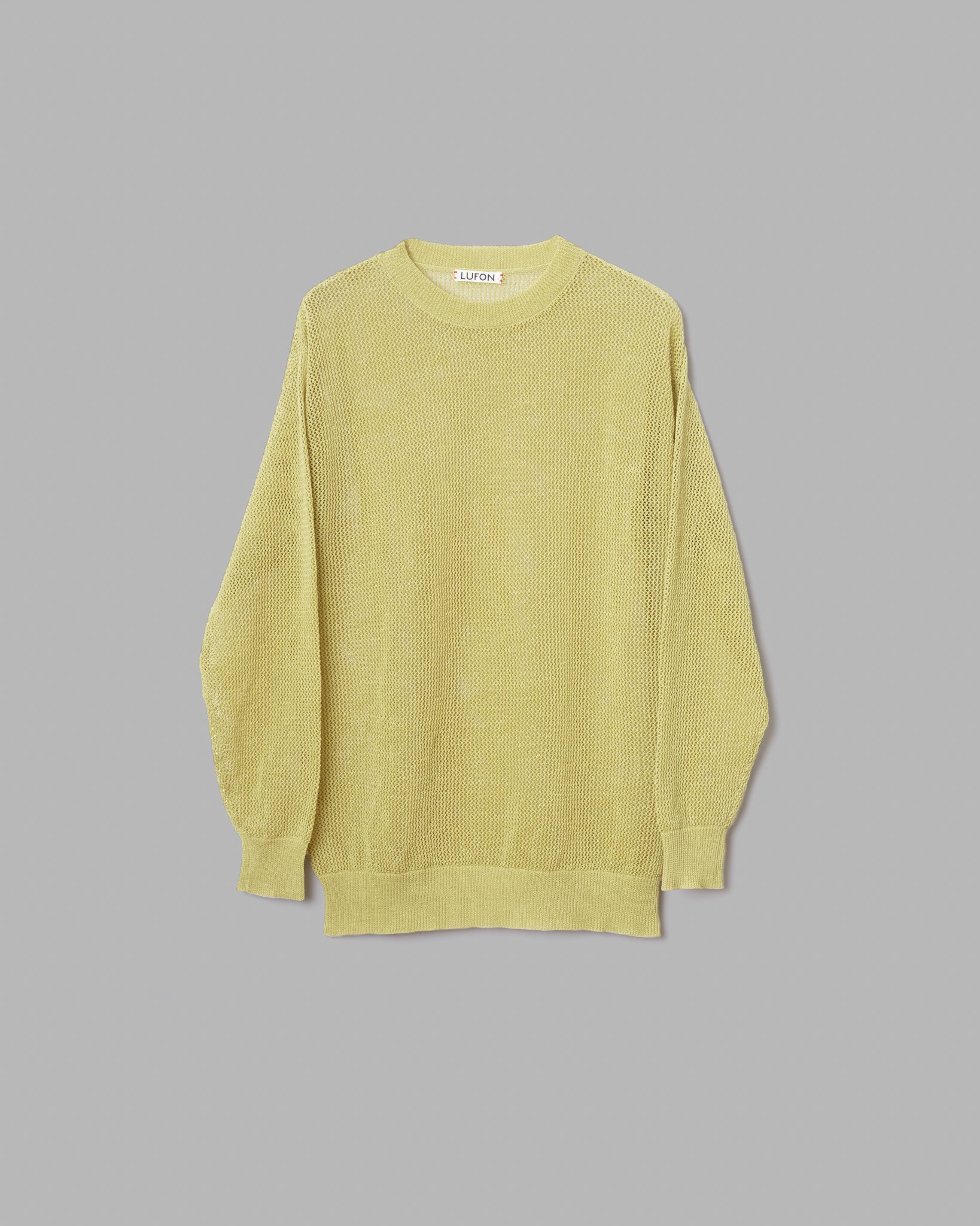 Gima Cotton Mesh Knit 풀오버 스웨터 -Smoke Yellow