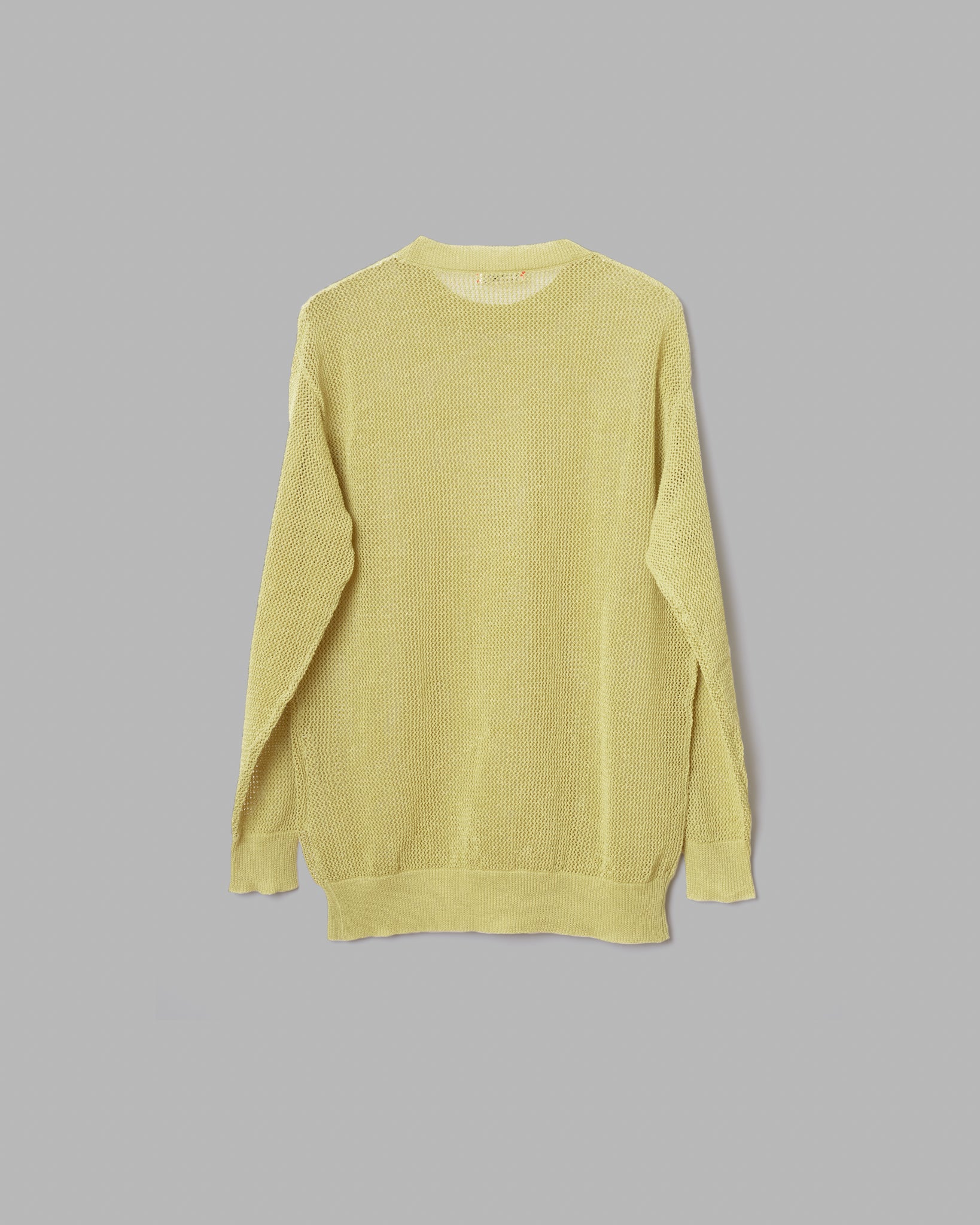 GIMA COTTON MESH KNIT PULLOVER SWEATER - SMOKE YELLOW