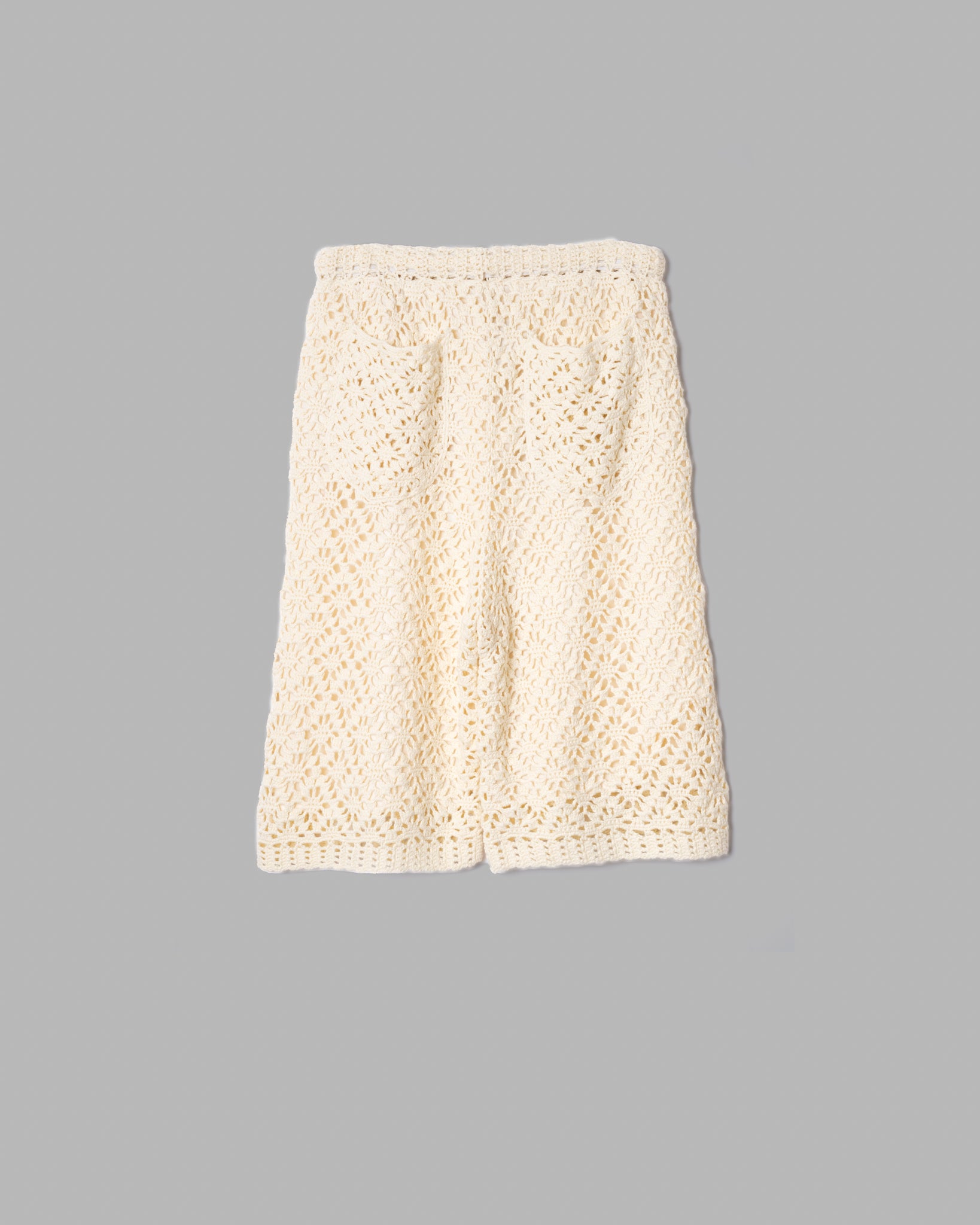 Crochet Hand Knit Short Pants --OFF WHITE